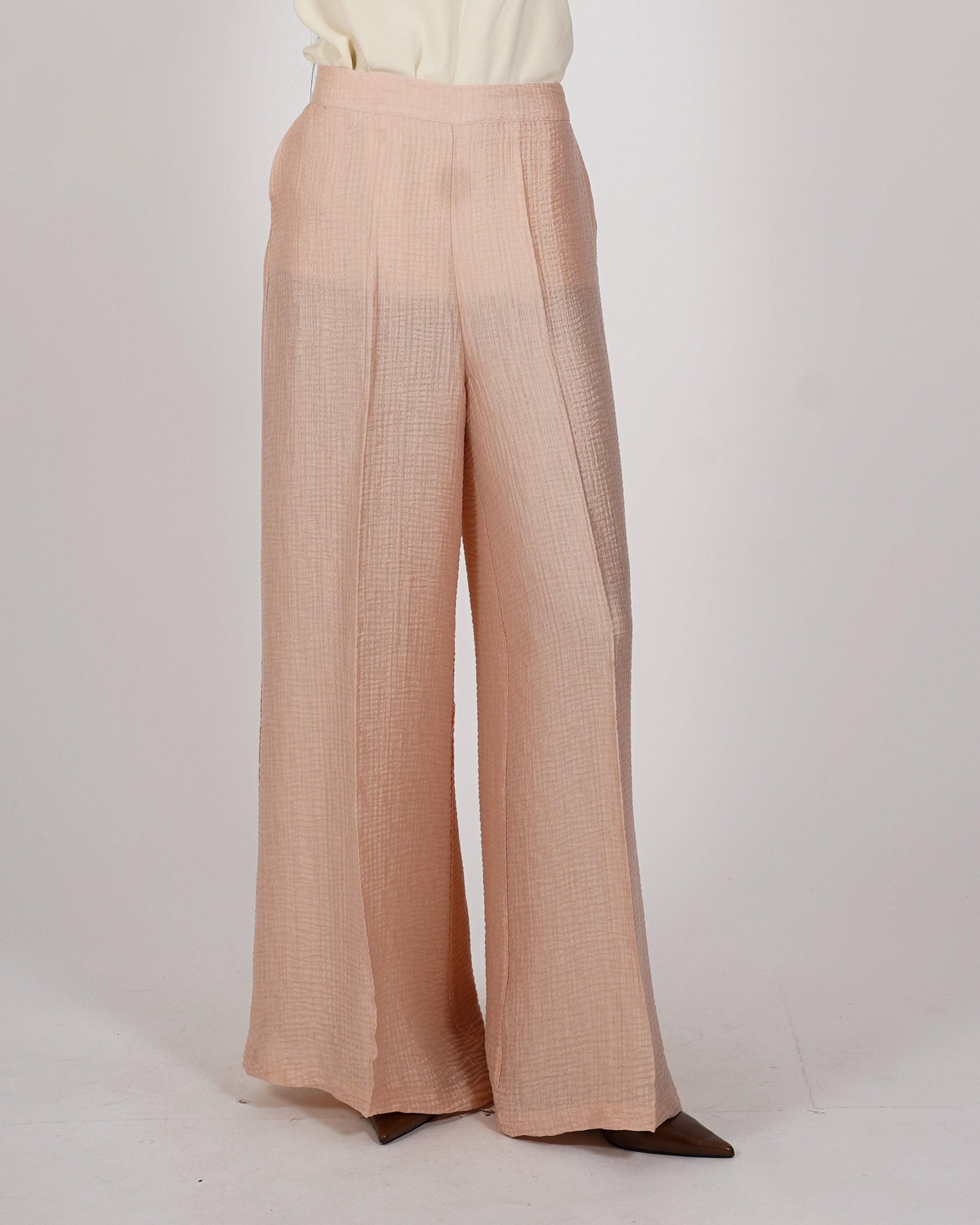 Coordinato giacca e pantaloni in viscosa - Castana