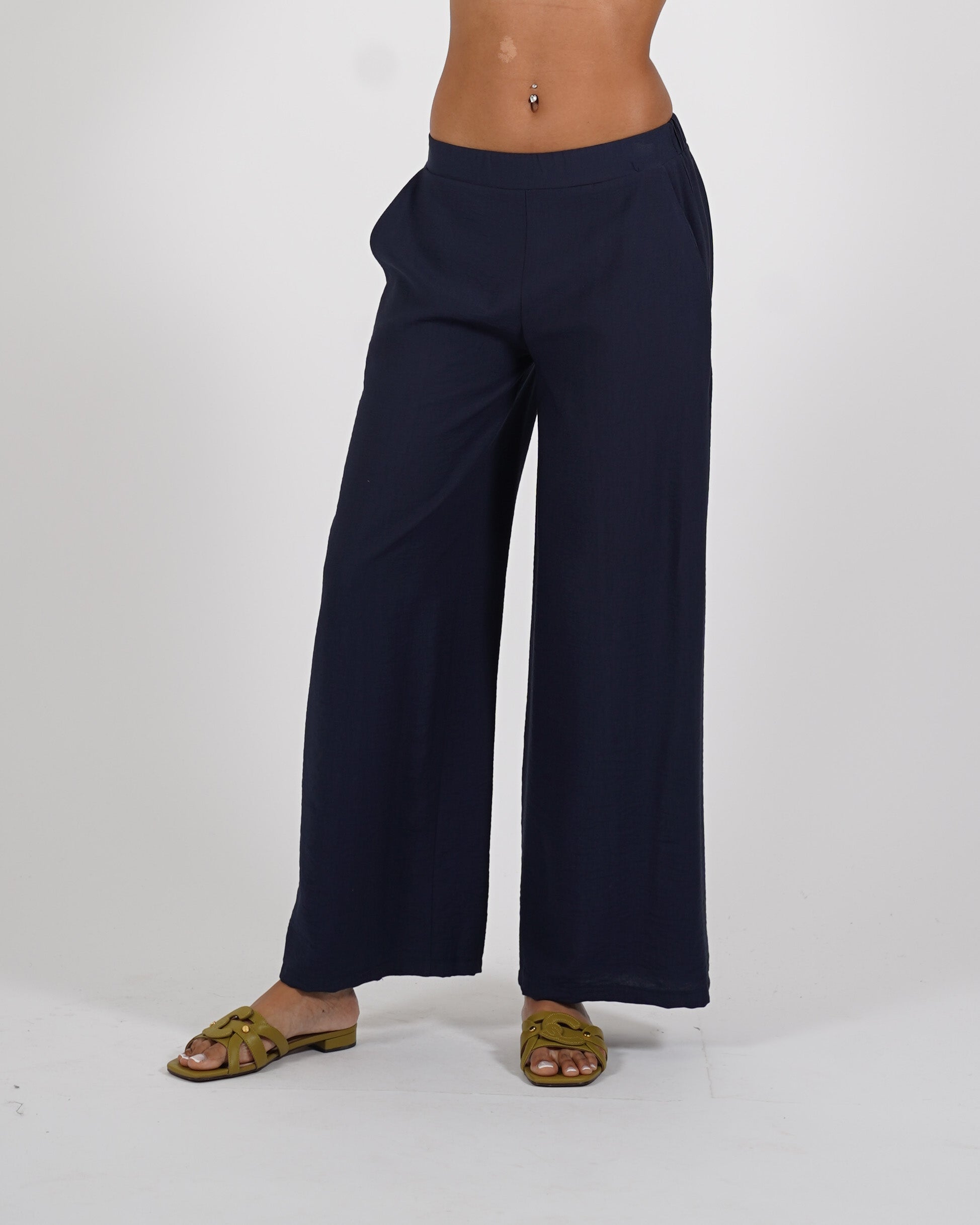 Pantaloni con baschina e gamba larga - Concetta