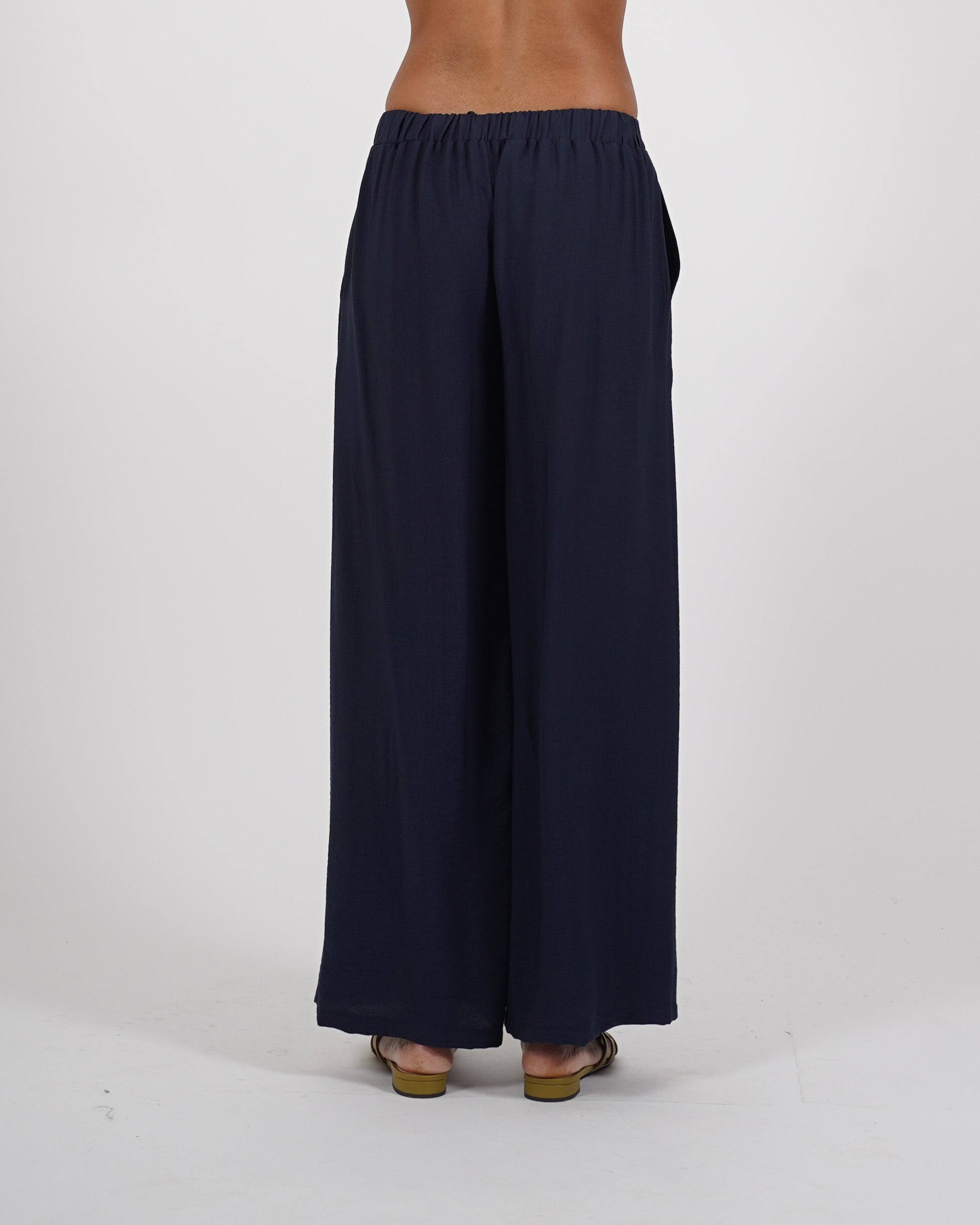 Pantaloni con baschina e gamba larga - Concetta