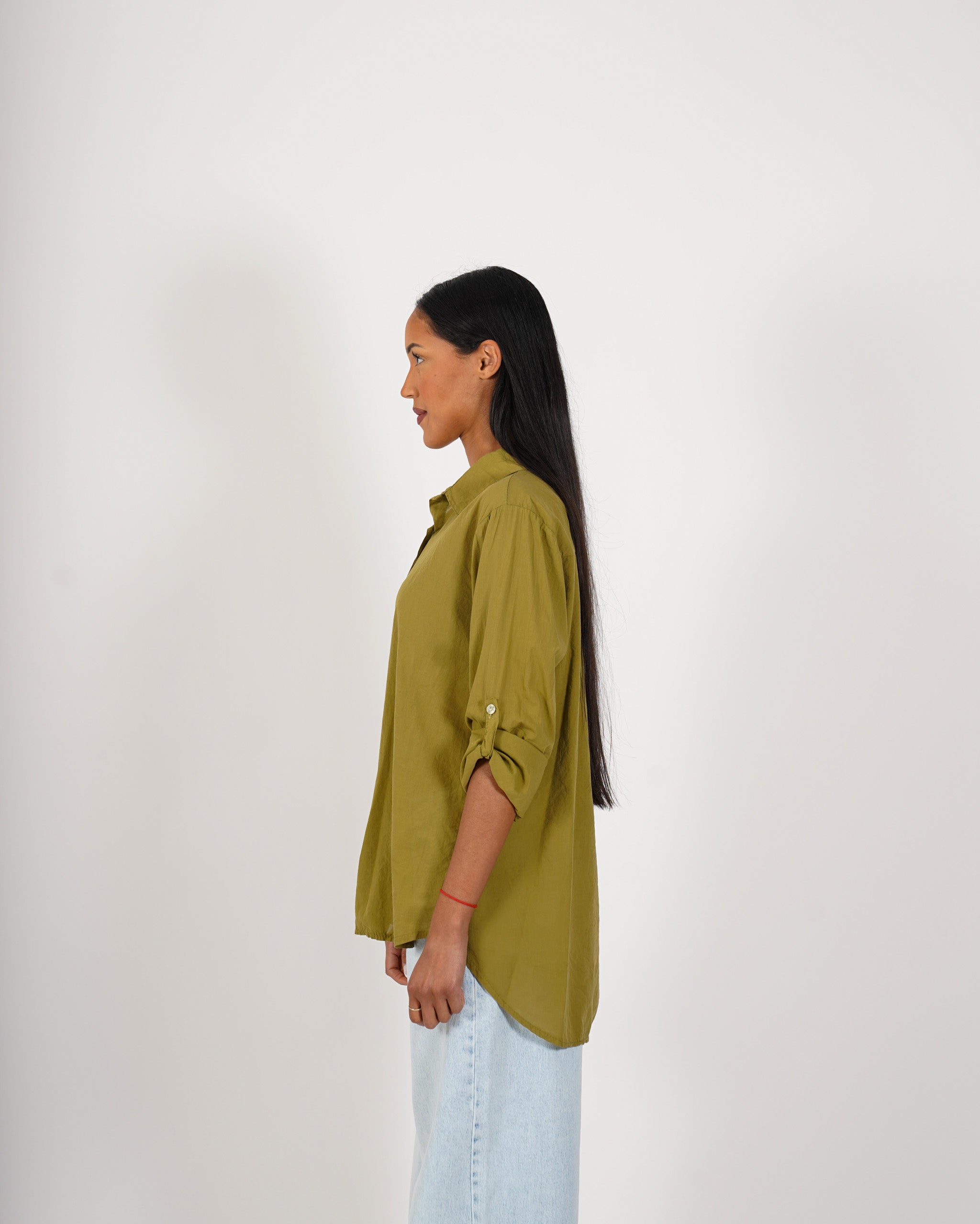 Camicia con risvolto su manica in cotone - Nuciari