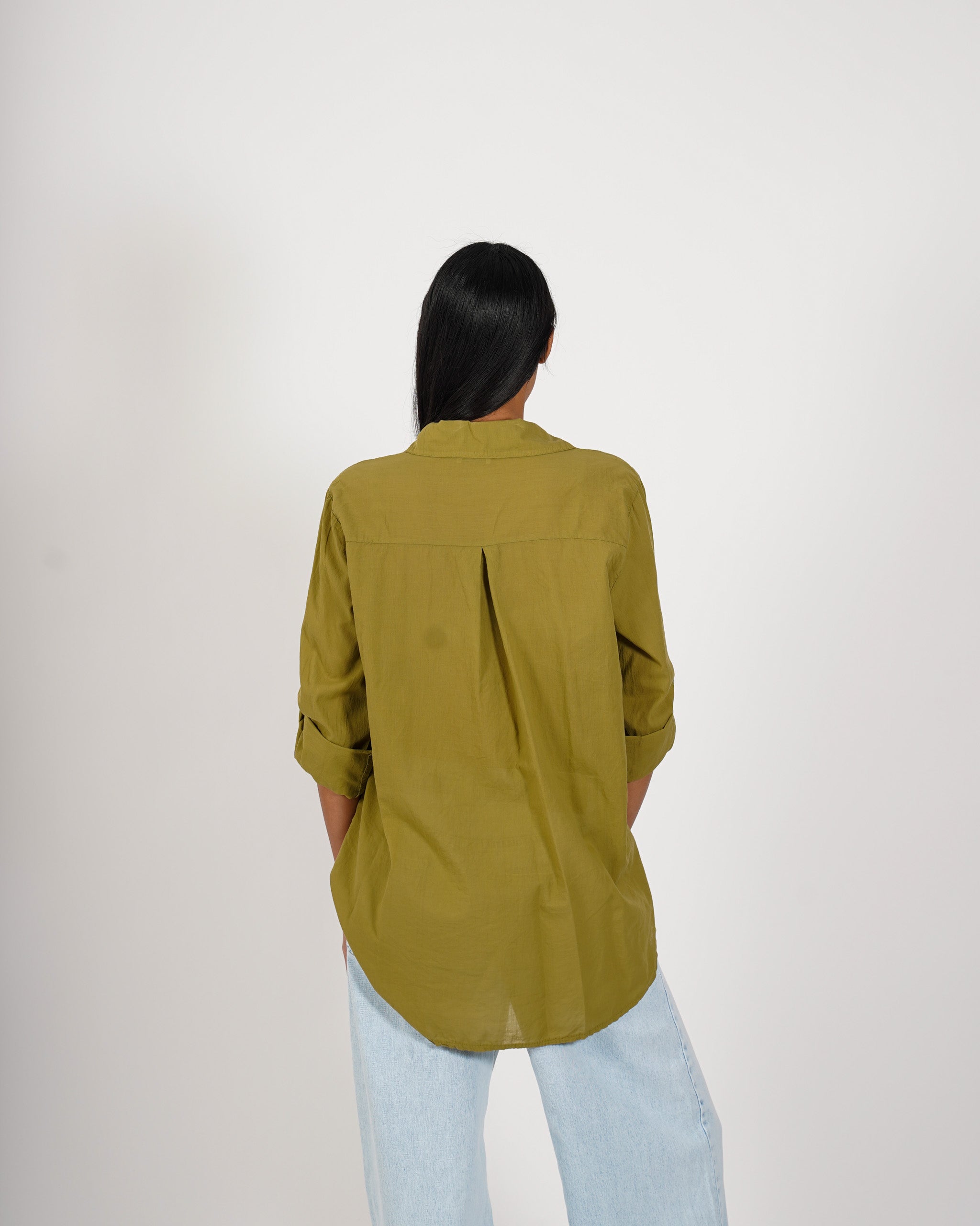 Camicia con risvolto su manica in cotone - Nuciari
