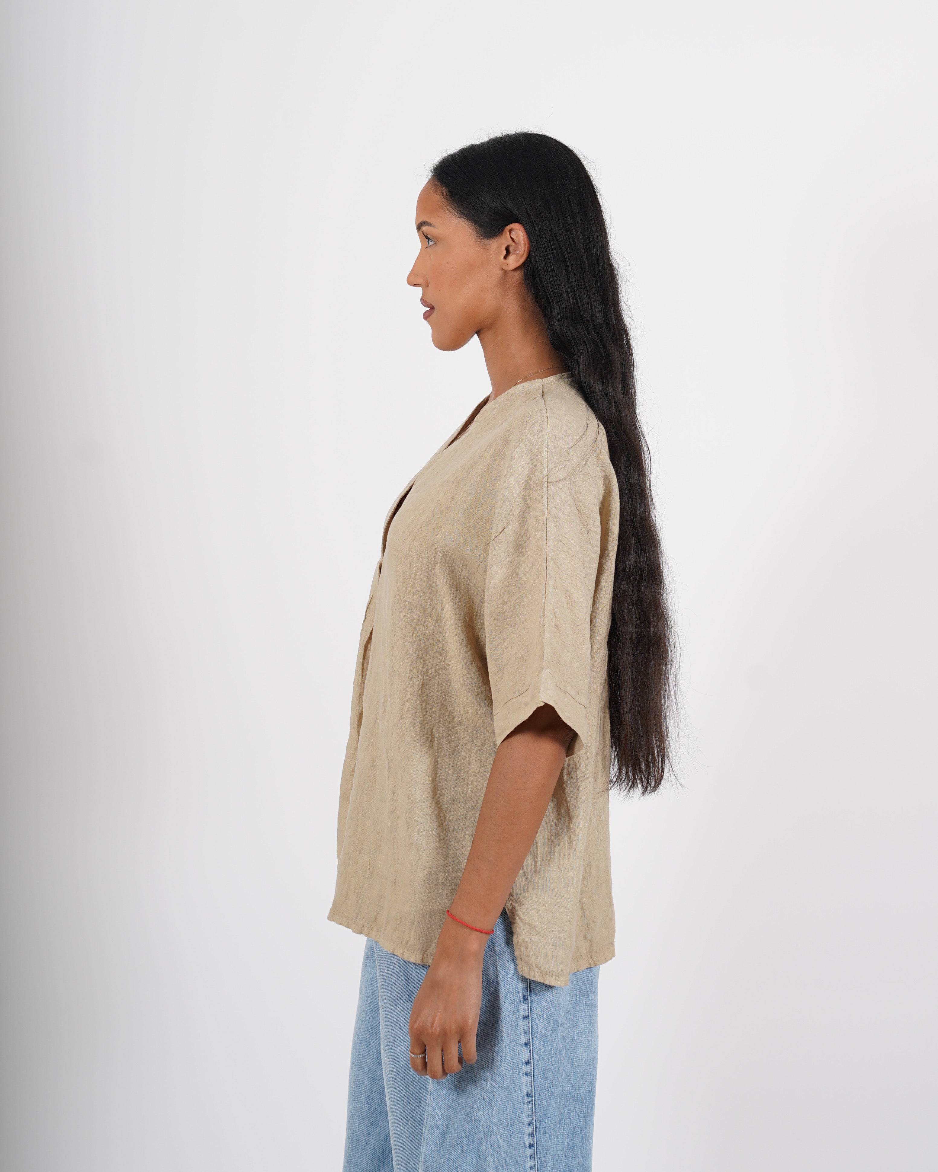 Blusa scollo a v in lino - Gradita