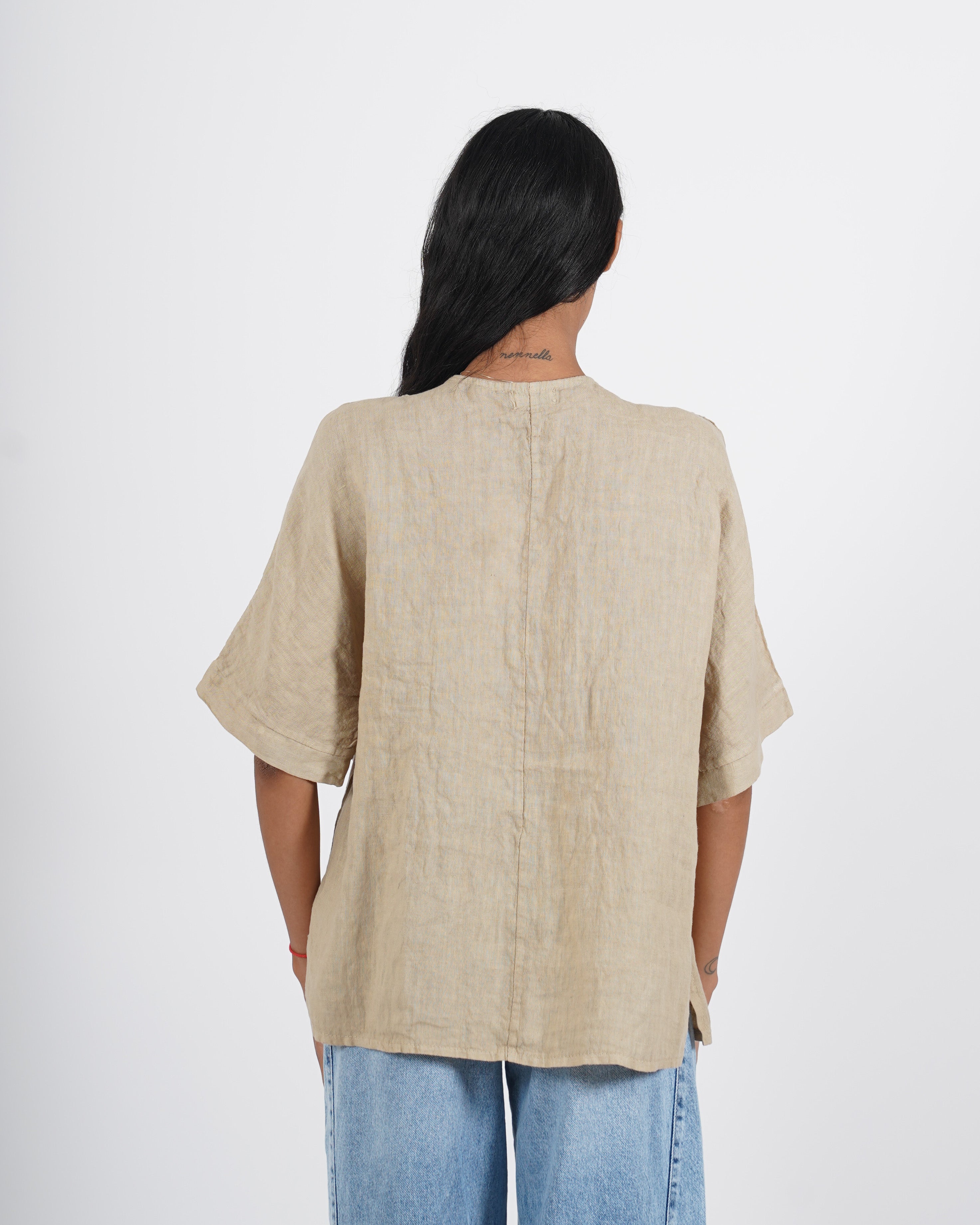 Blusa scollo a v in lino - Gradita