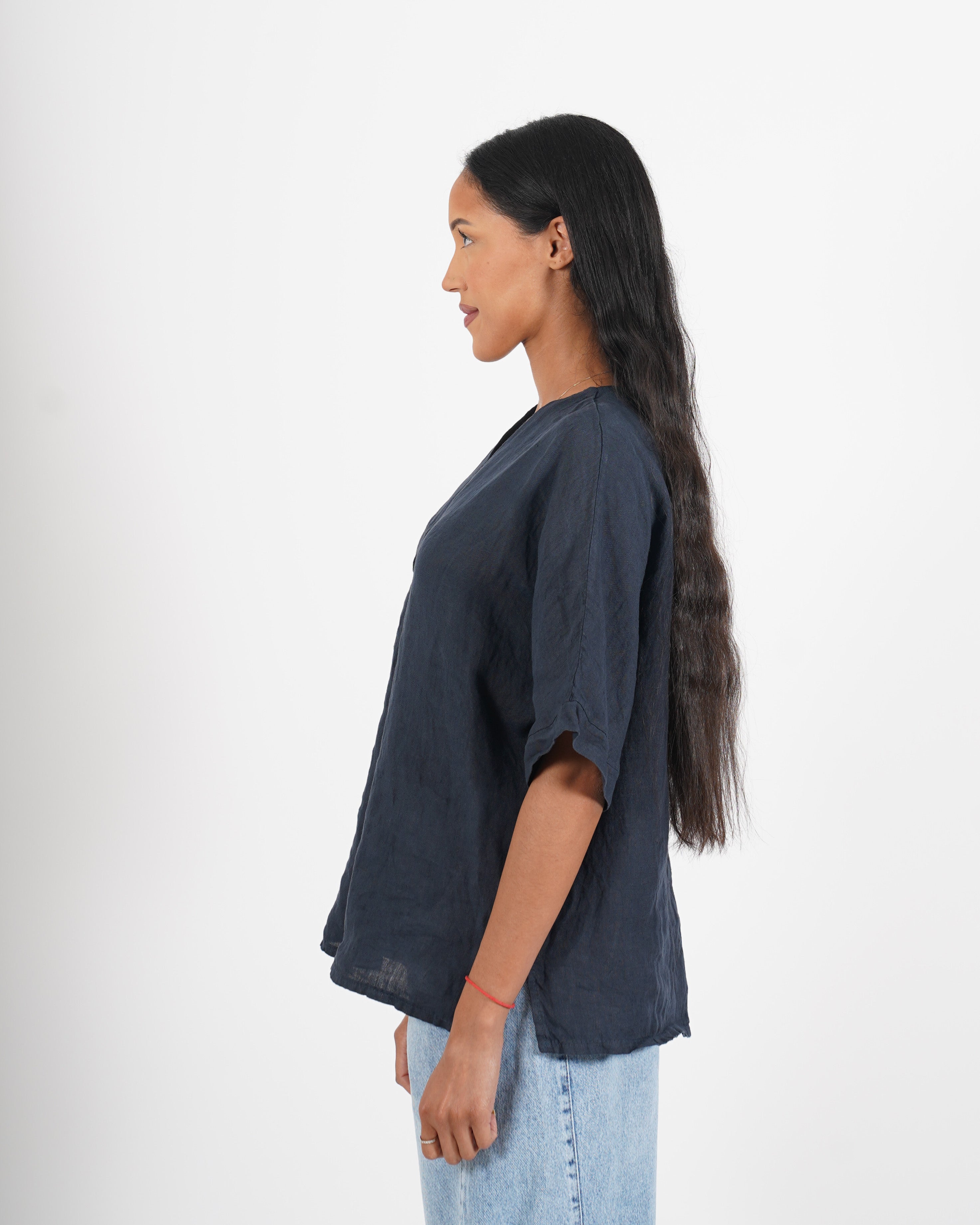 Blusa scollo a v in lino - Gradita