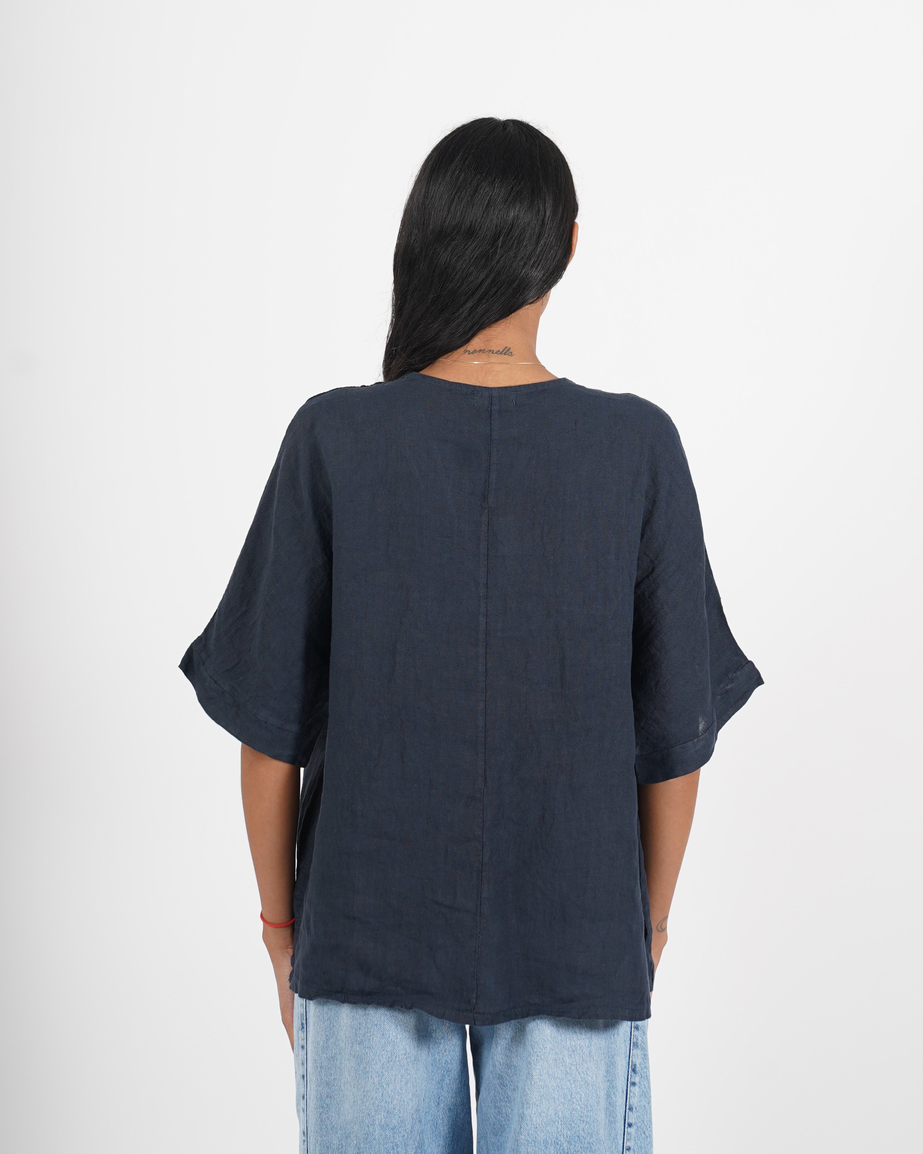 Blusa scollo a v in lino - Gradita