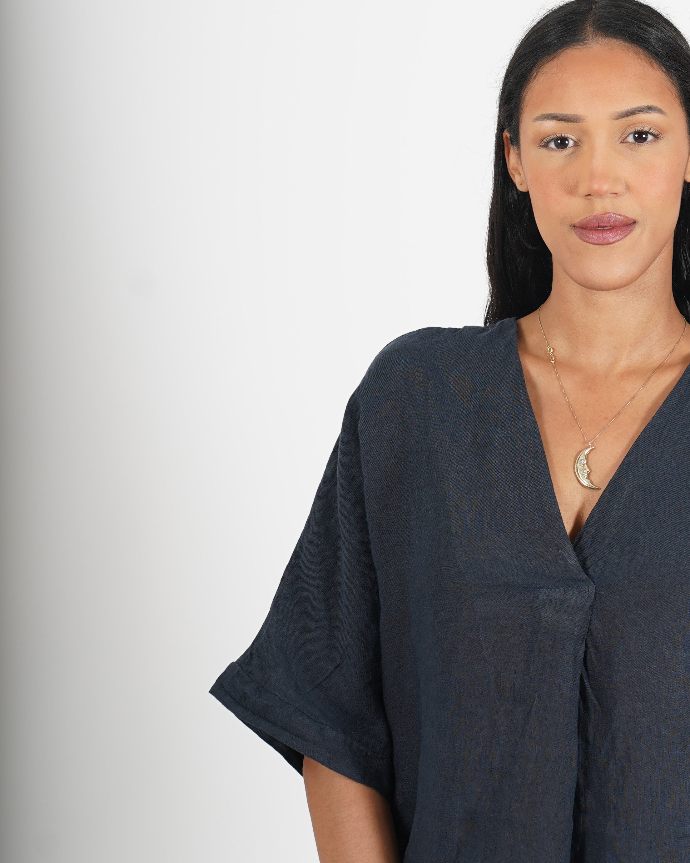 Blusa scollo a v in lino - Gradita