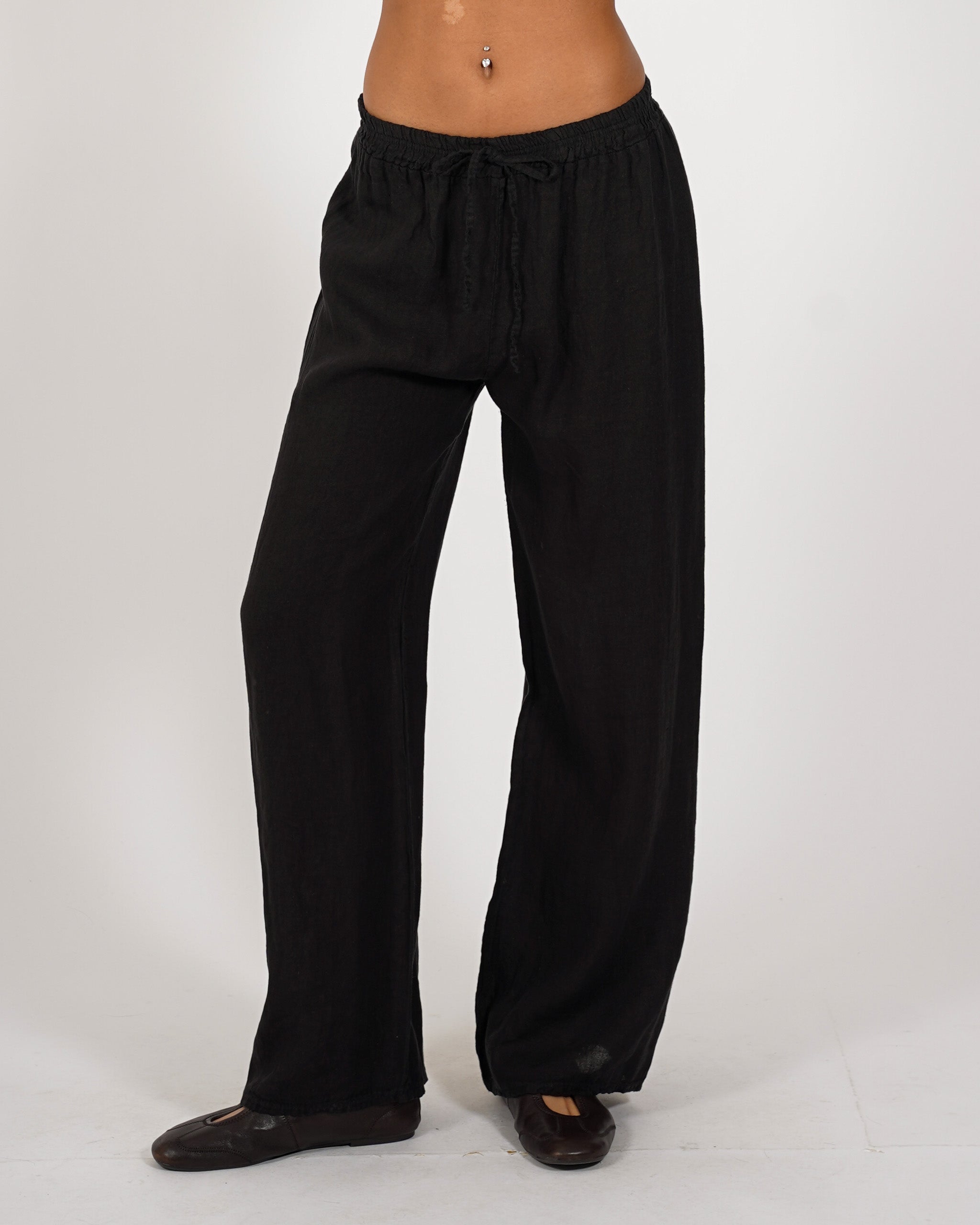 Pantaloni con ricamo elastico in vita e coulisse - Galletti