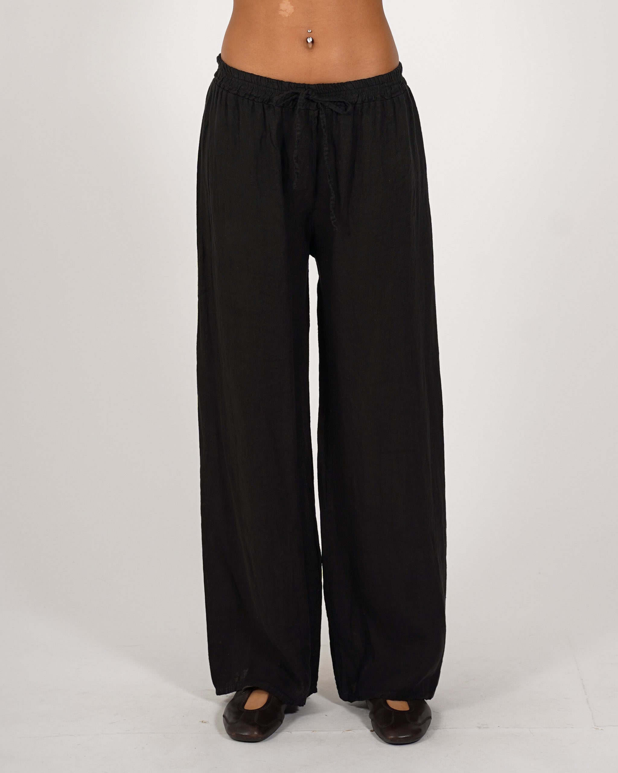 Pantaloni con ricamo elastico in vita e coulisse - Galletti