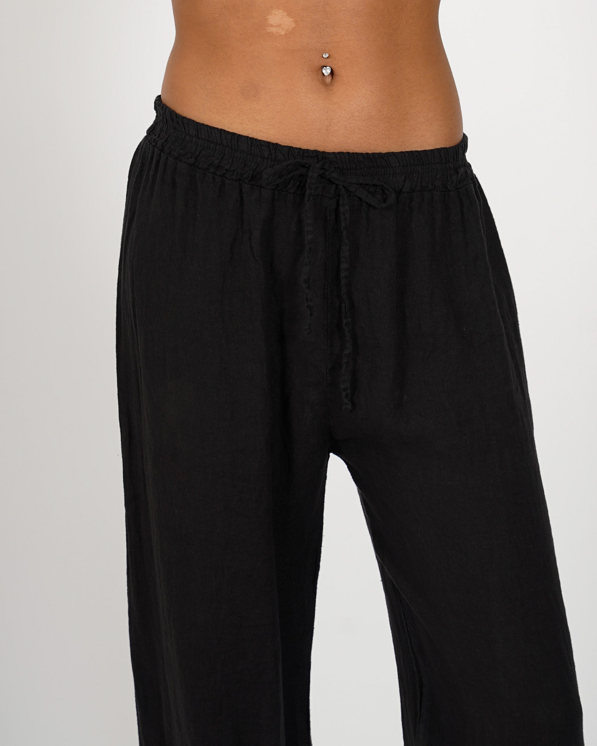 Pantaloni con ricamo elastico in vita e coulisse - Galletti
