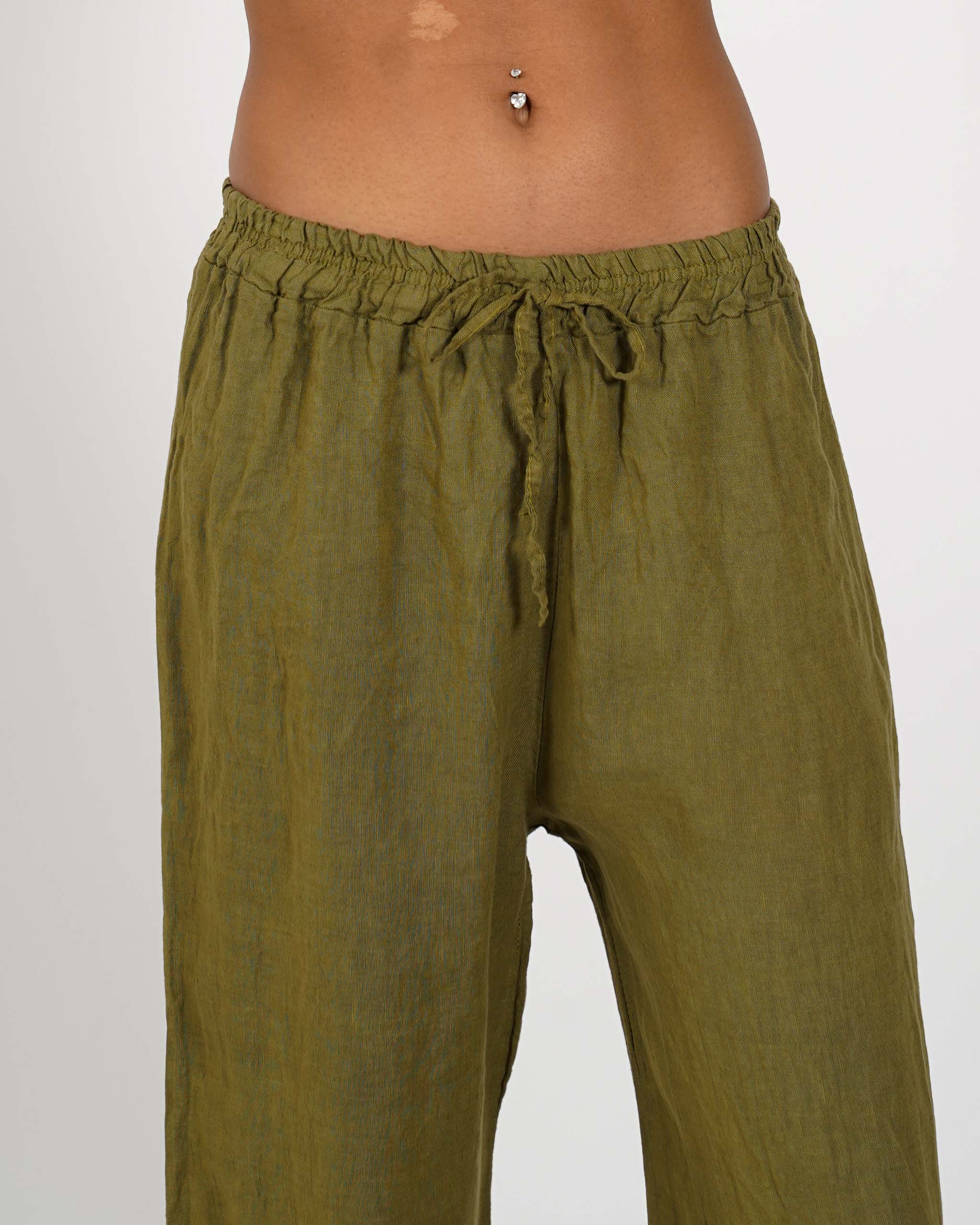 Pantaloni con ricamo elastico in vita e coulisse - Galletti