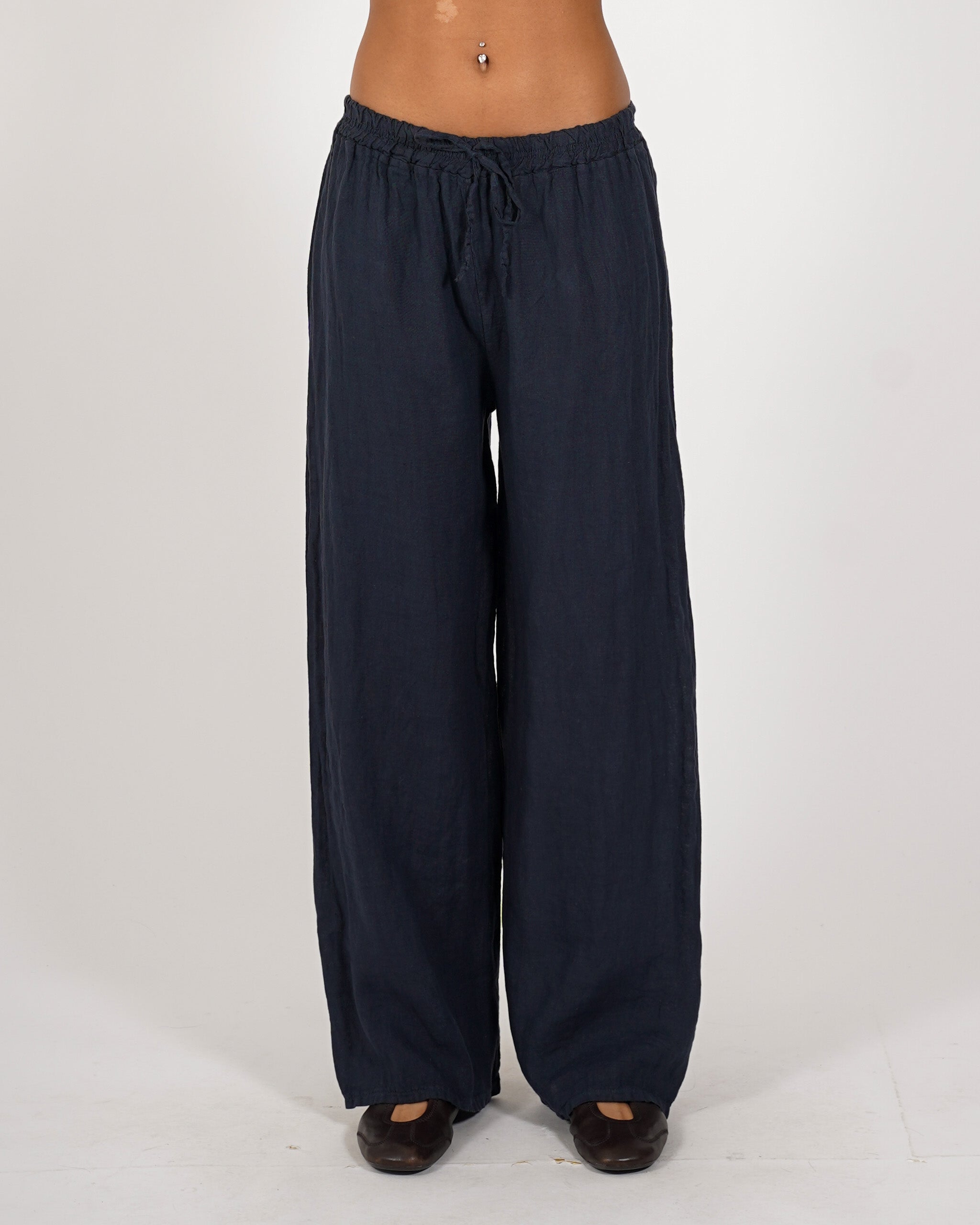 Pantaloni con ricamo elastico in vita e coulisse - Galletti