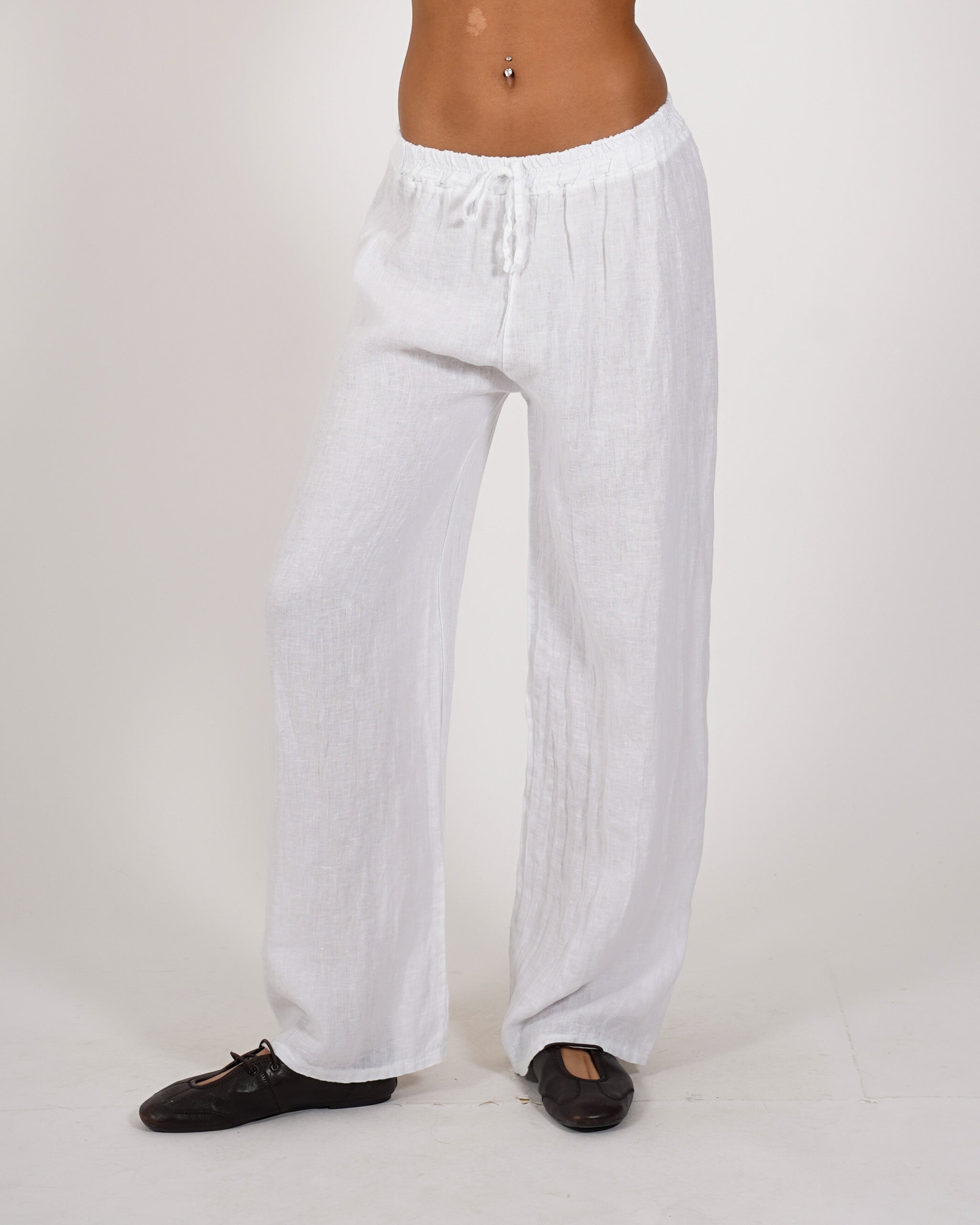 Pantaloni con ricamo elastico in vita e coulisse - Galletti