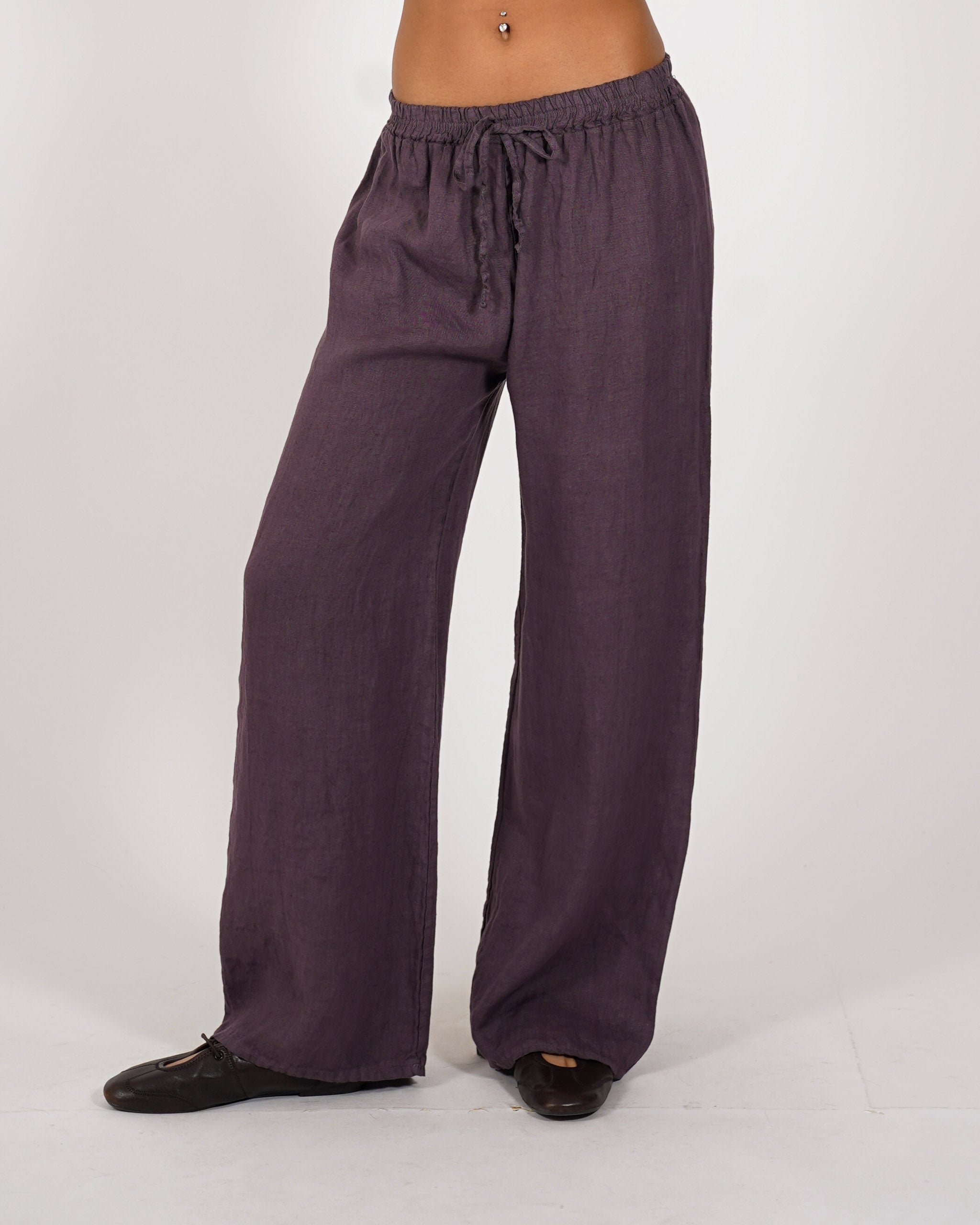 Pantaloni con ricamo elastico in vita e coulisse - Galletti