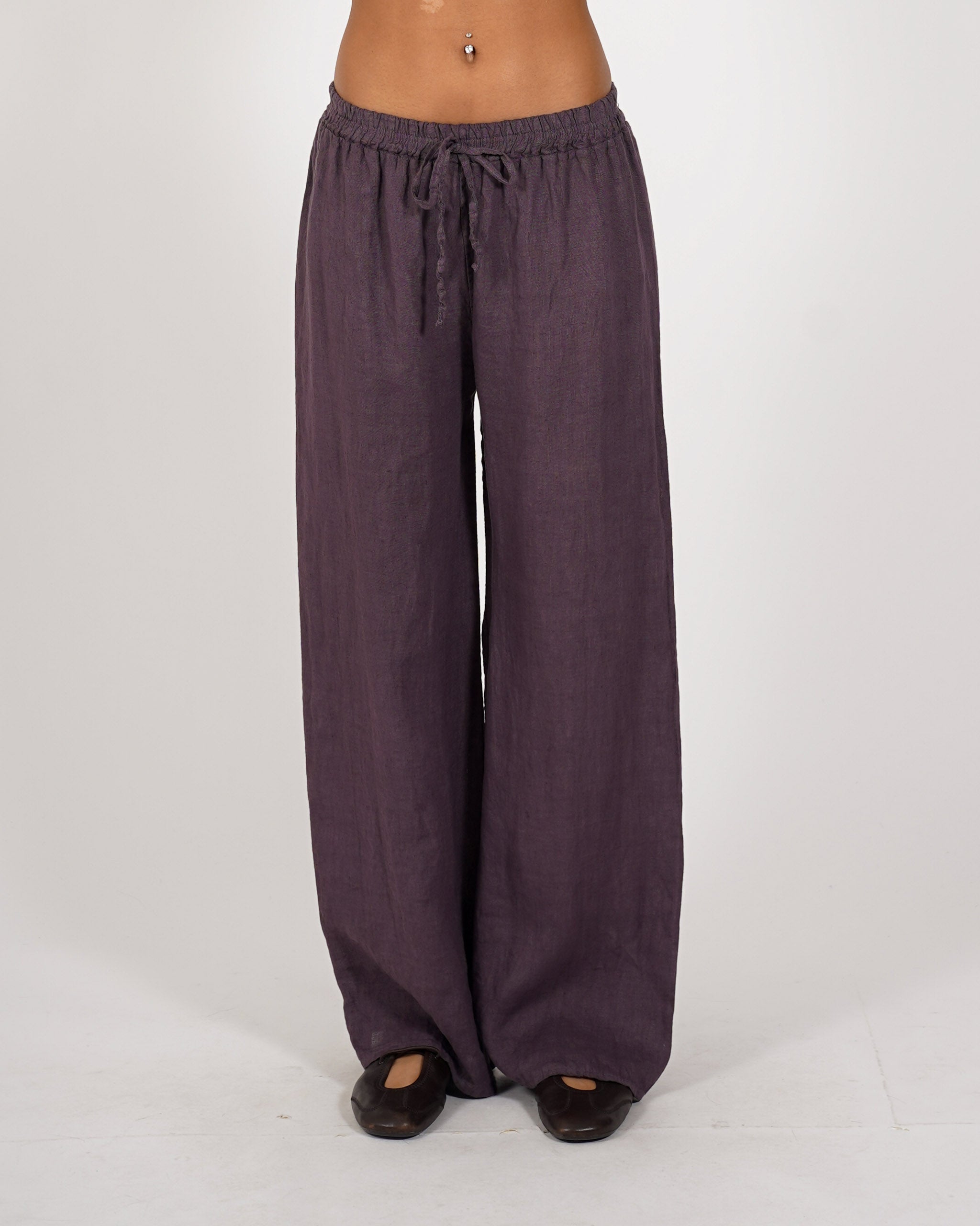 Pantaloni con ricamo elastico in vita e coulisse - Galletti