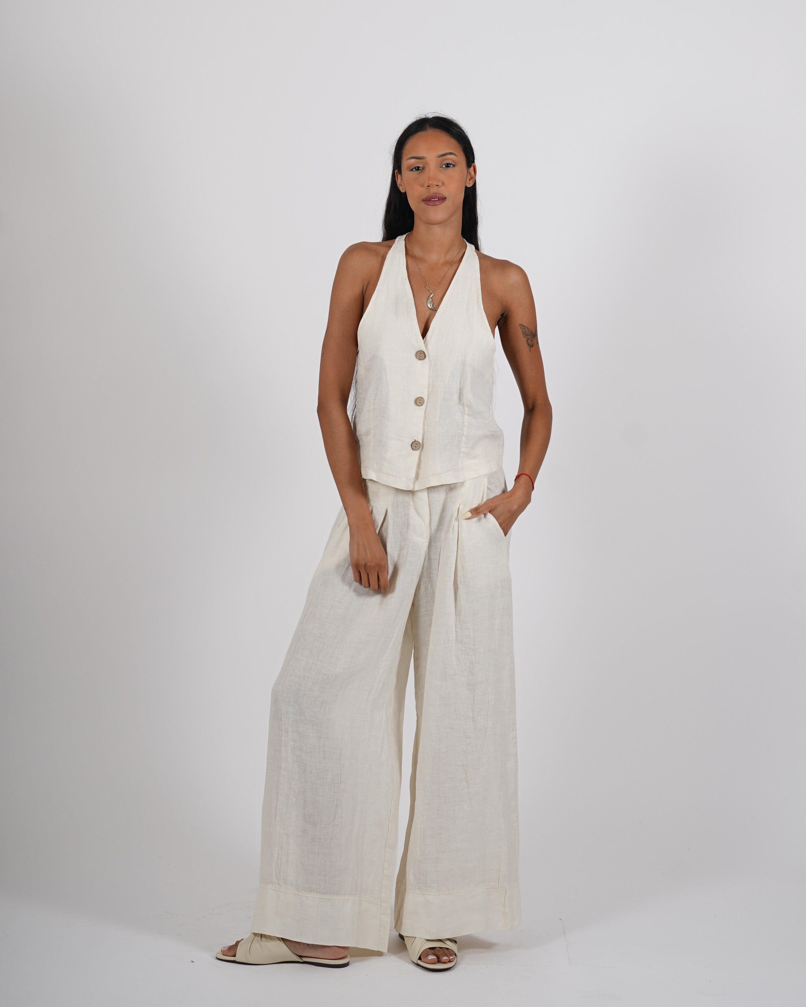 Gilet monopetto in lino - Dimessa