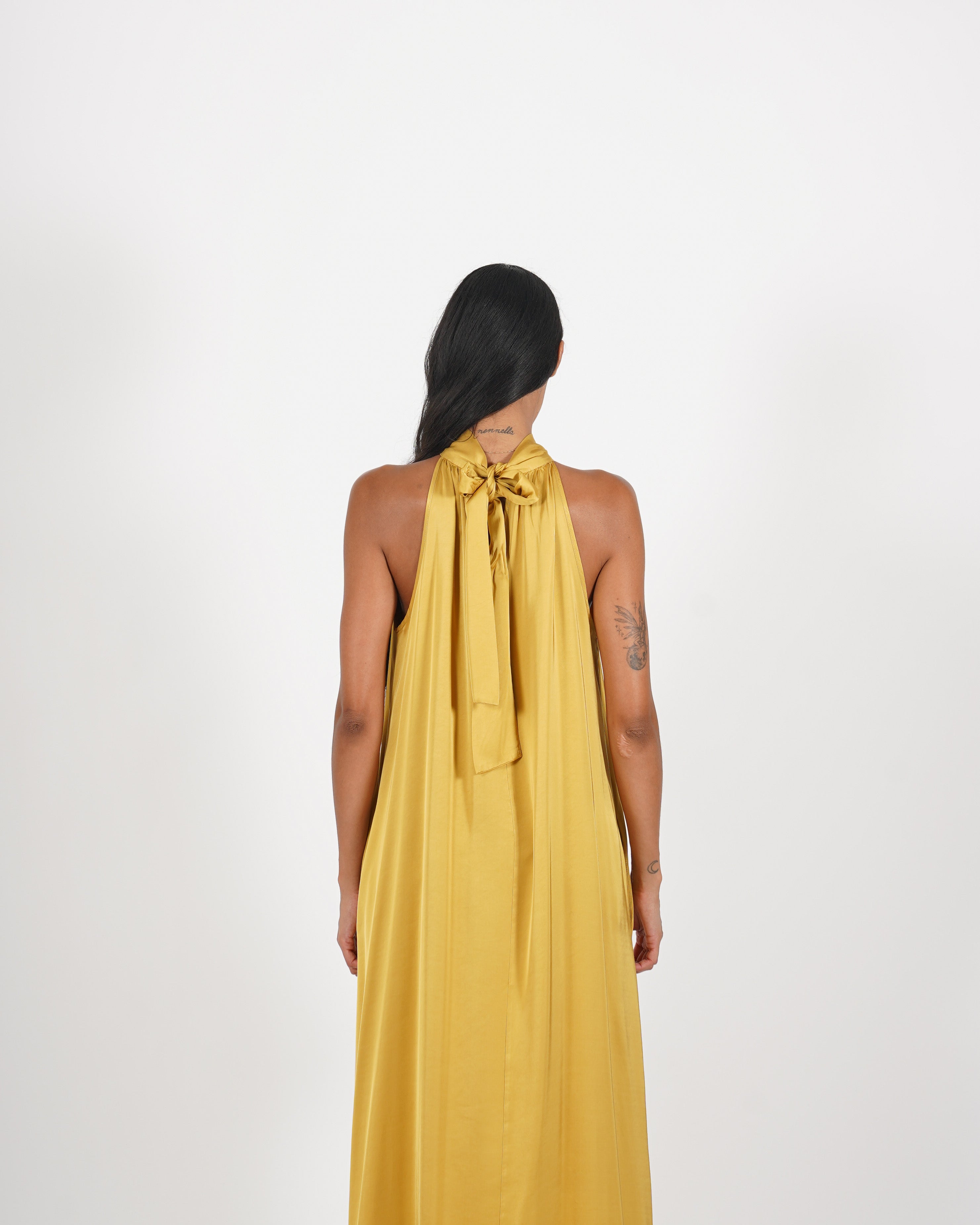 Abito smanicato con fiocco sul retro - Elastica