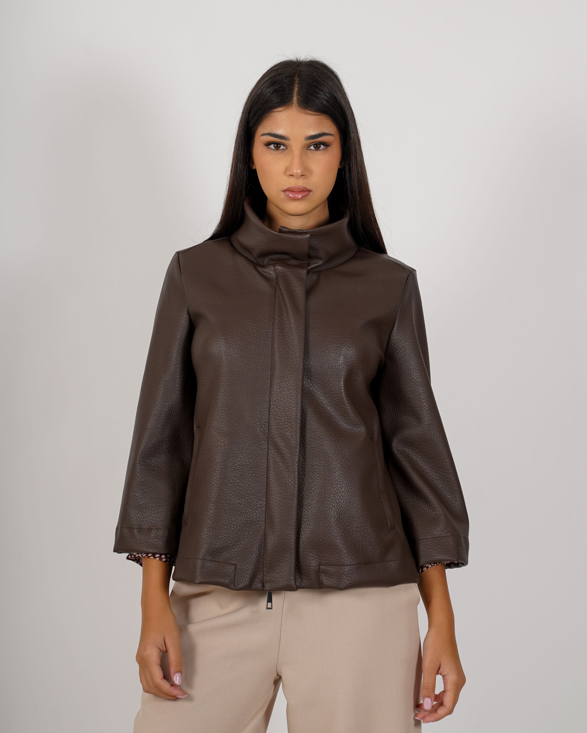 Caban con zip in ecopelle - Calamita