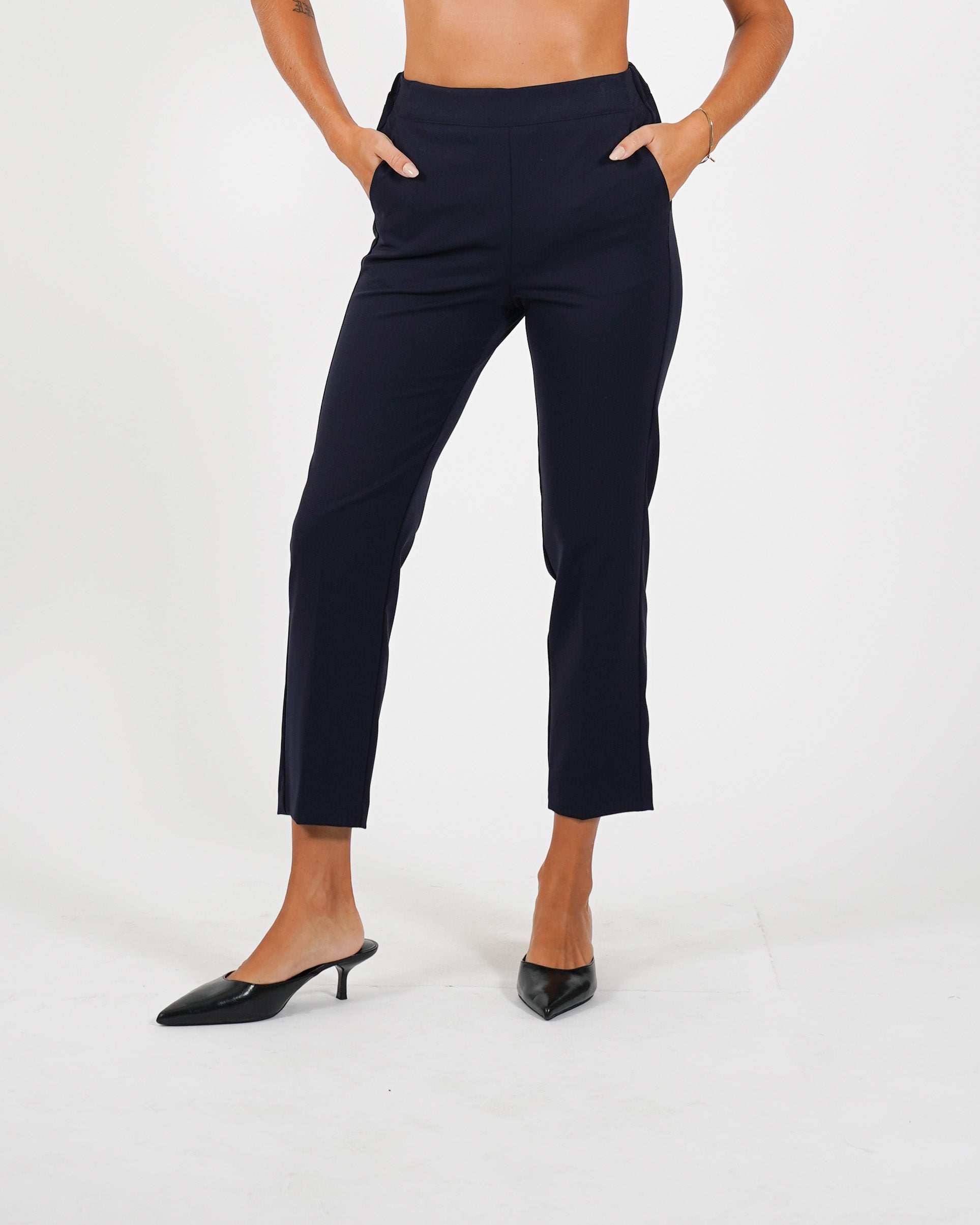 Pantaloni slim fit con elastico in fresco lana - Judas