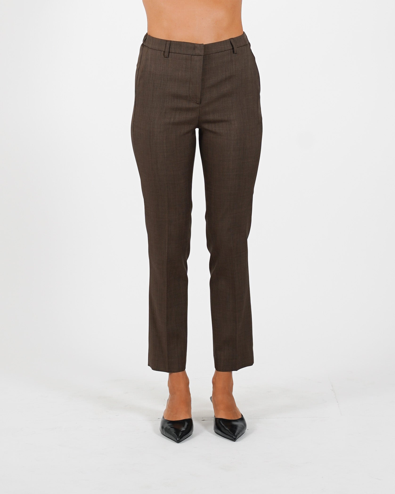 Pantaloni slim fit con bustino in fresco lana - Vidula