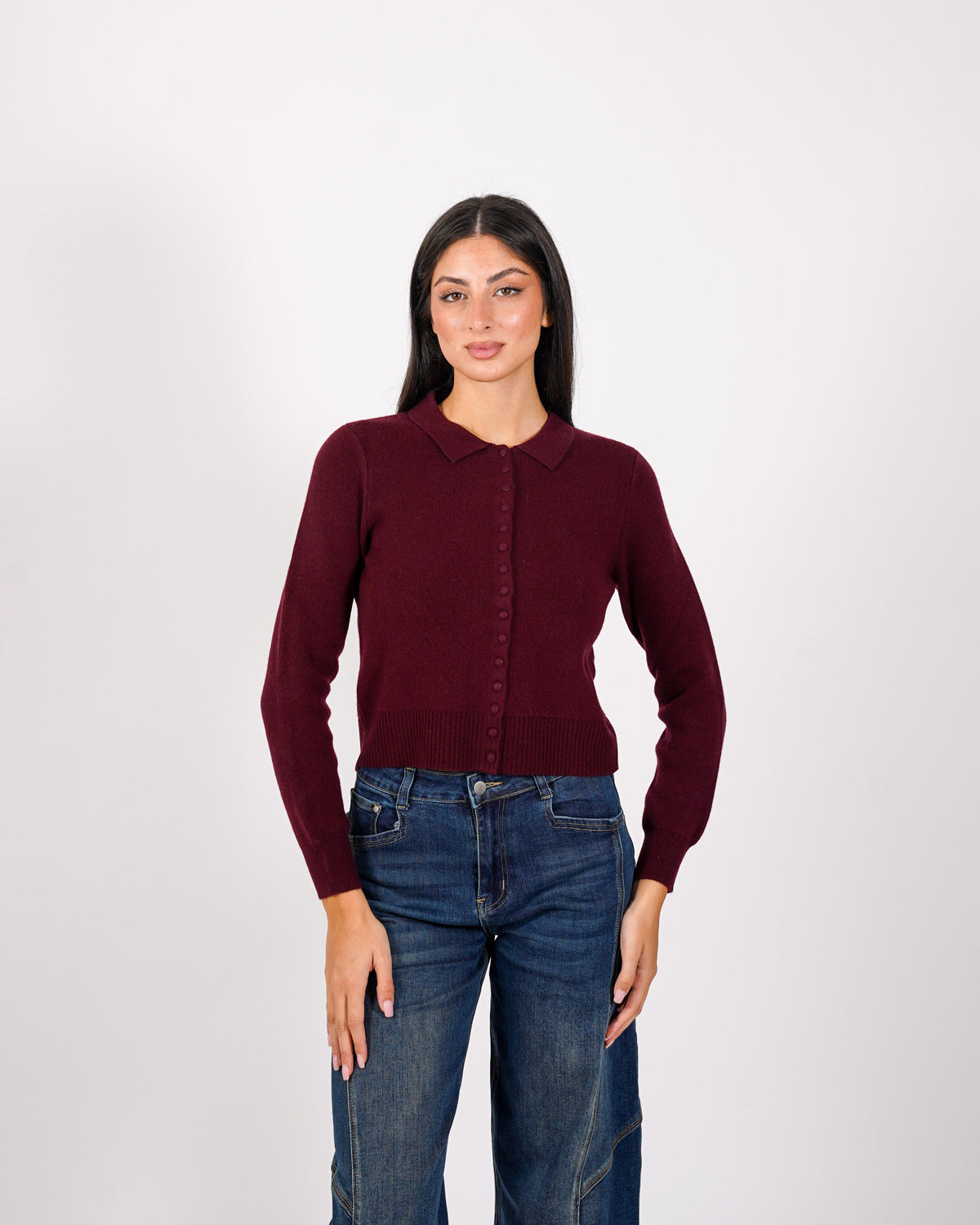 Cardigan in maglia con bottoni tono su tono - Joanna