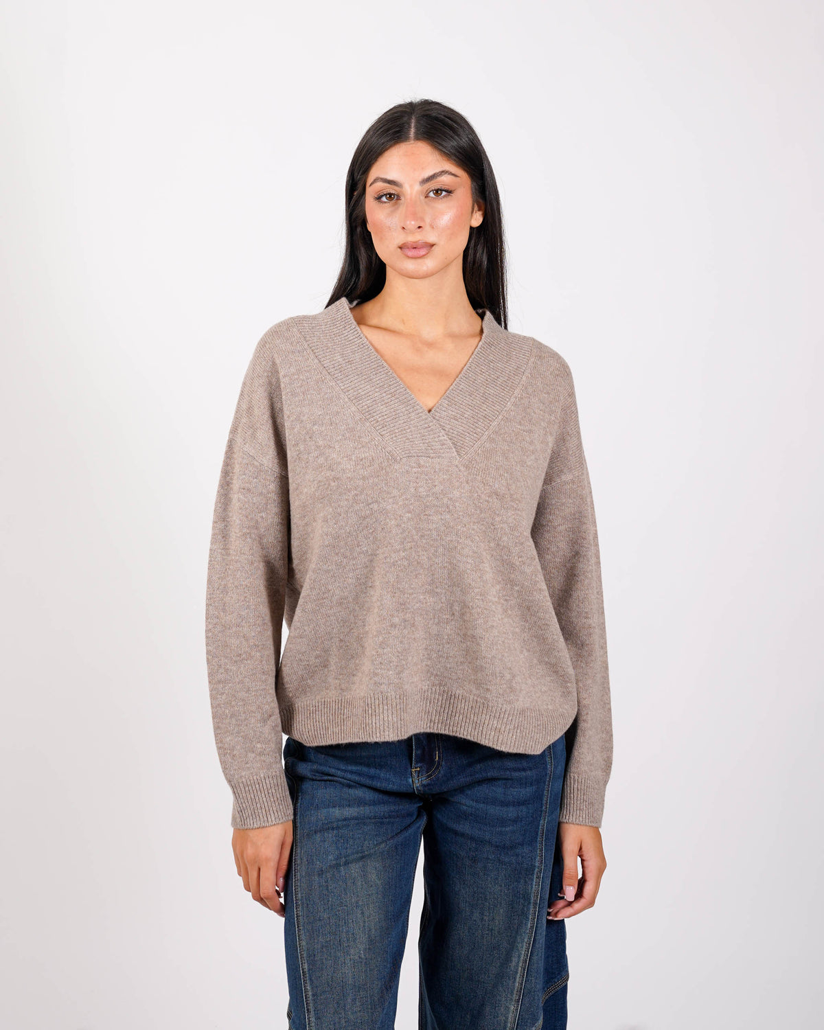 Maglia scollo a V in lana - Gianna