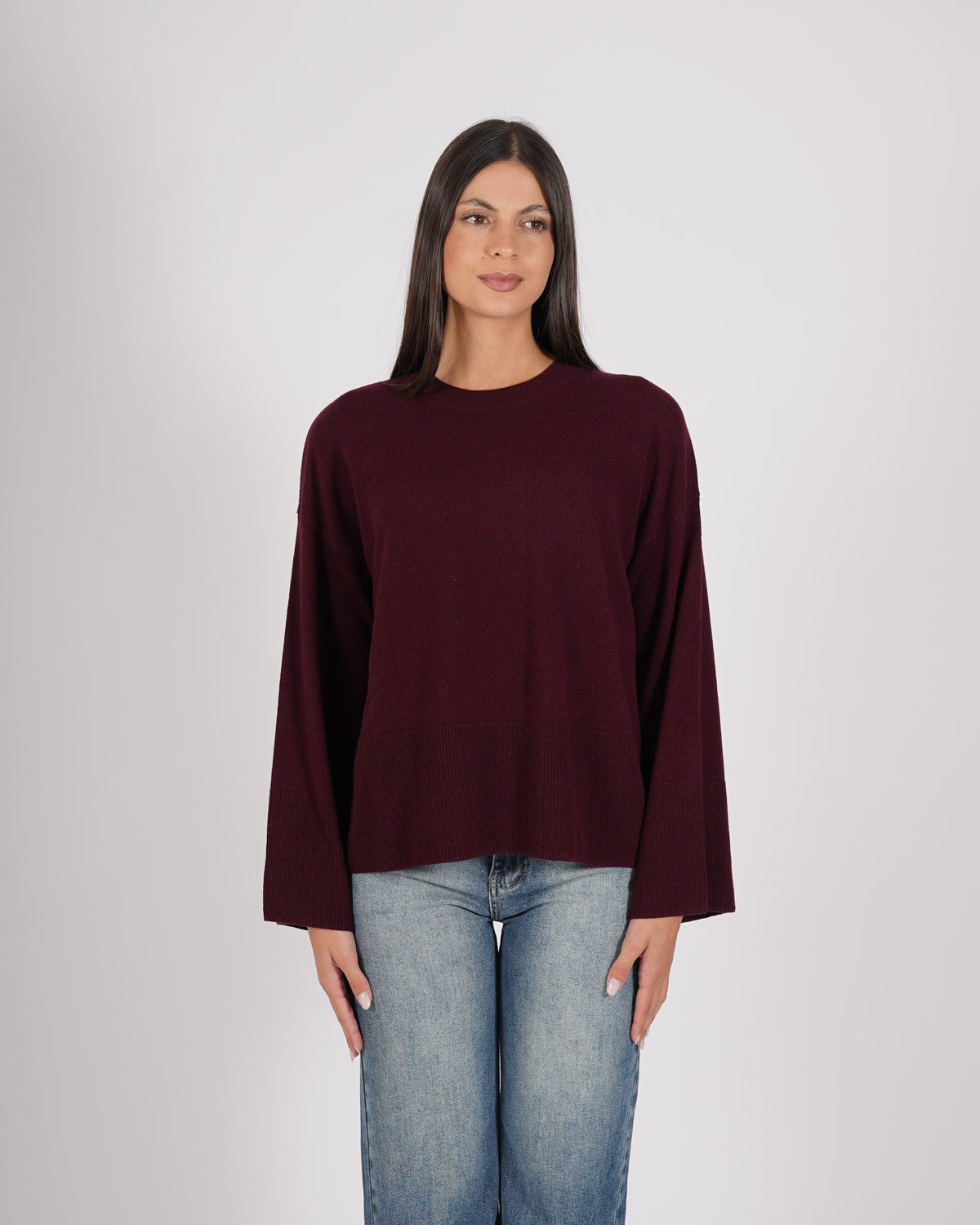 Maglia girocollo in mano lana- Halima