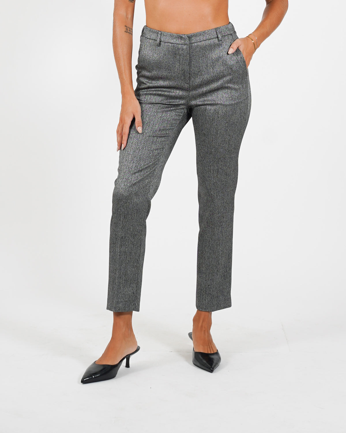 Pantaloni slim fit con bustino in fresco lana - Vidula