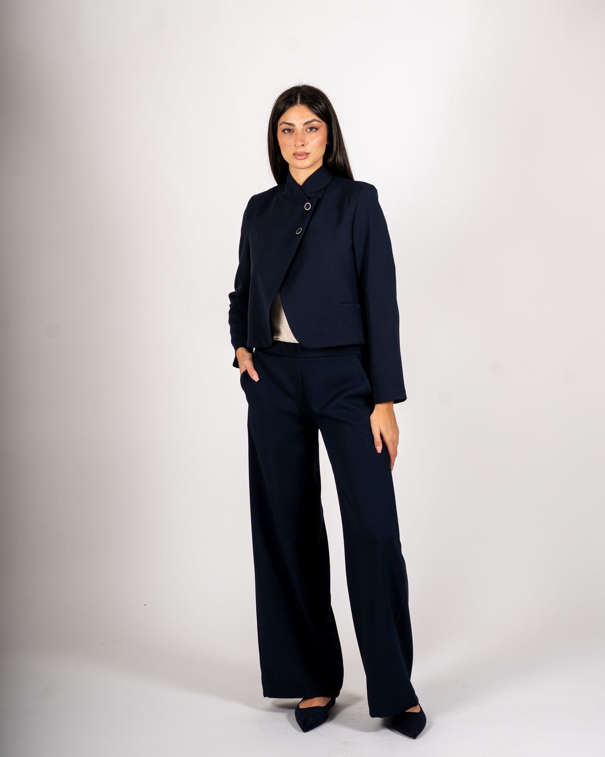 Giacca kimono cropped in frescolana - Meryem