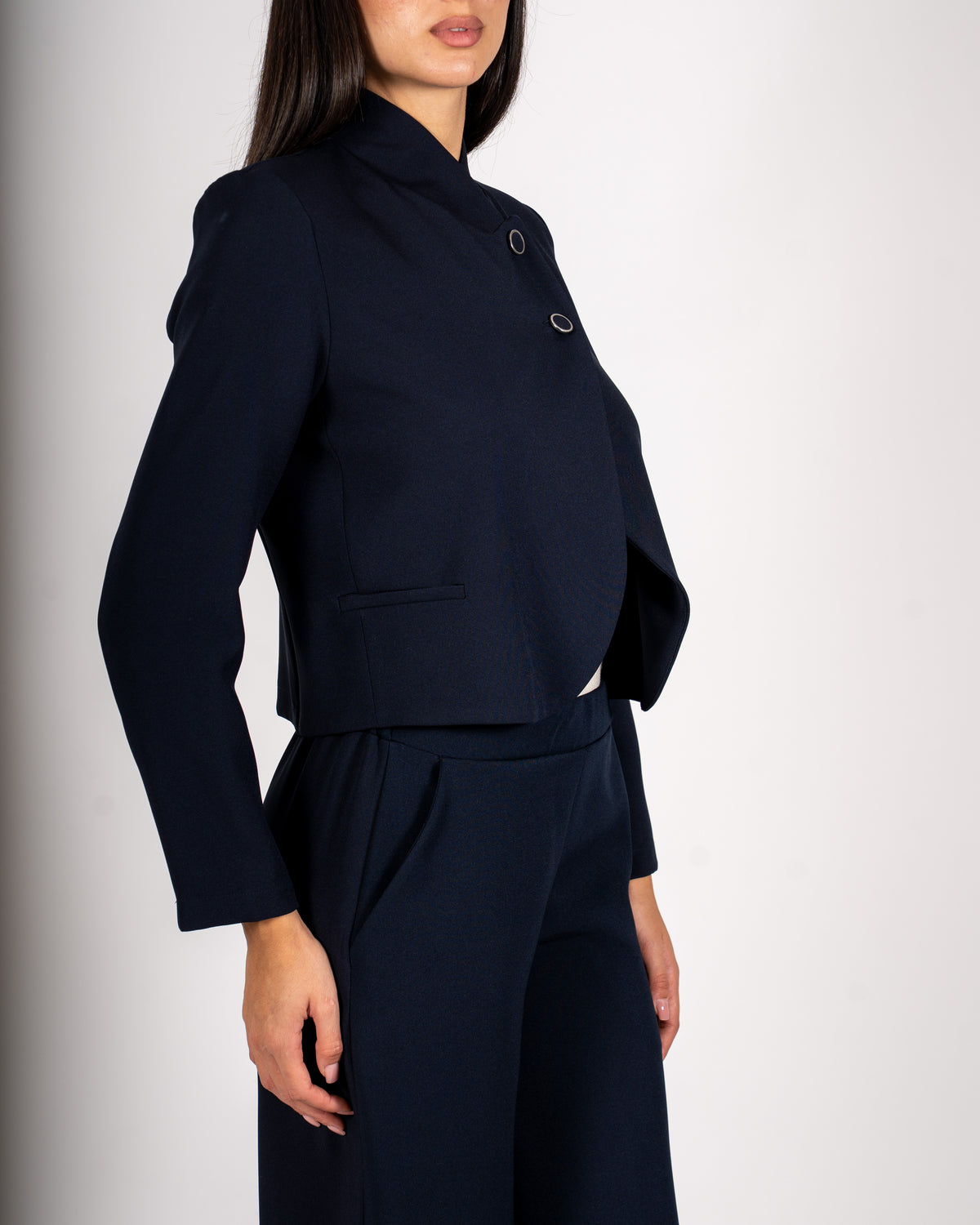 Giacca kimono cropped in frescolana - Meryem