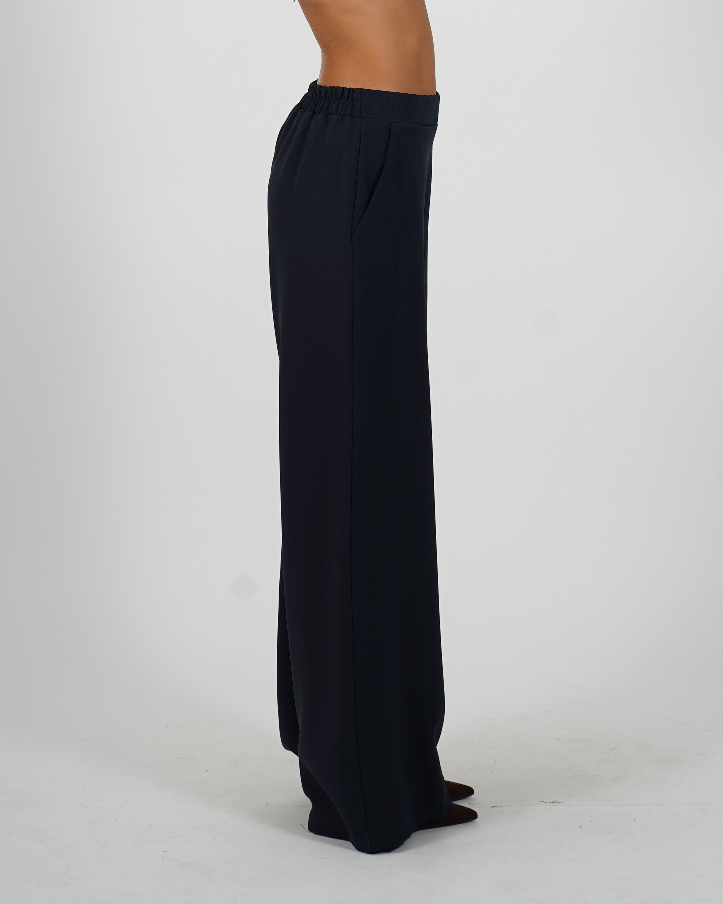 Pantaloni con baschina e gamba larga - Concetta
