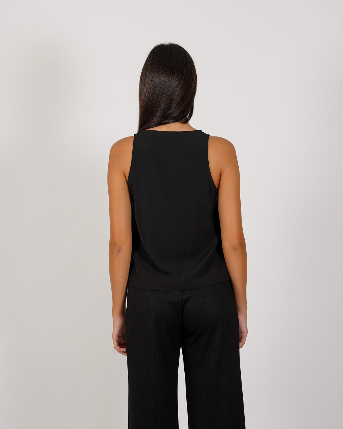 Canotta slim fit in mano crepe - Gerbera