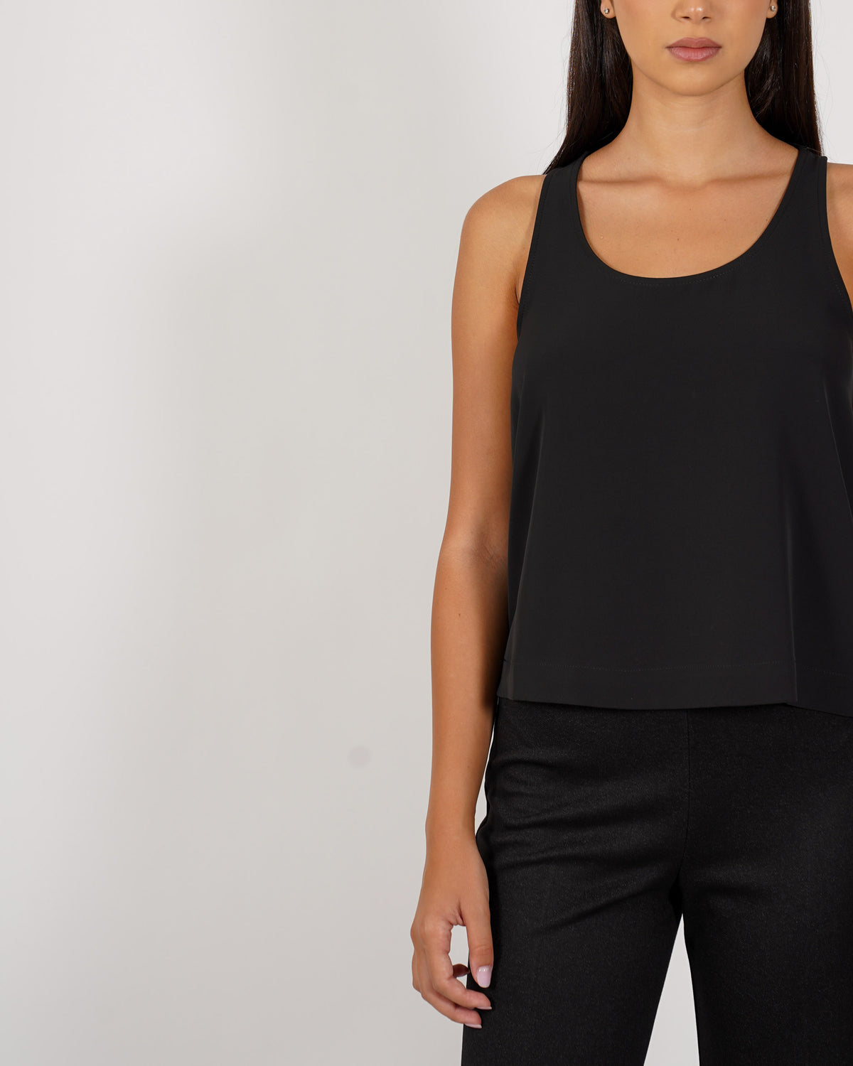 Canotta slim fit in mano crepe - Gerbera
