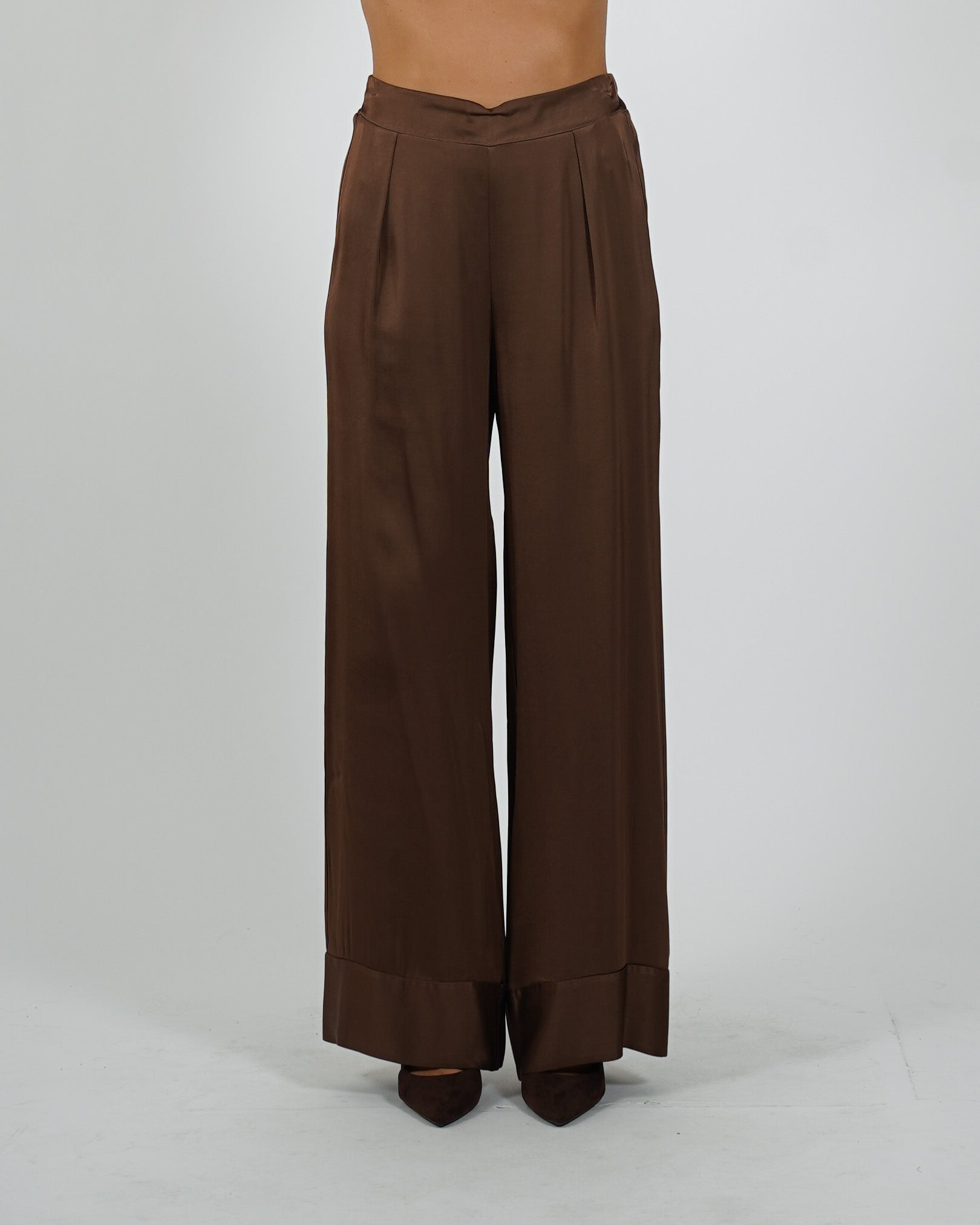 Pantaloni con baschina e gamba larga - Galante