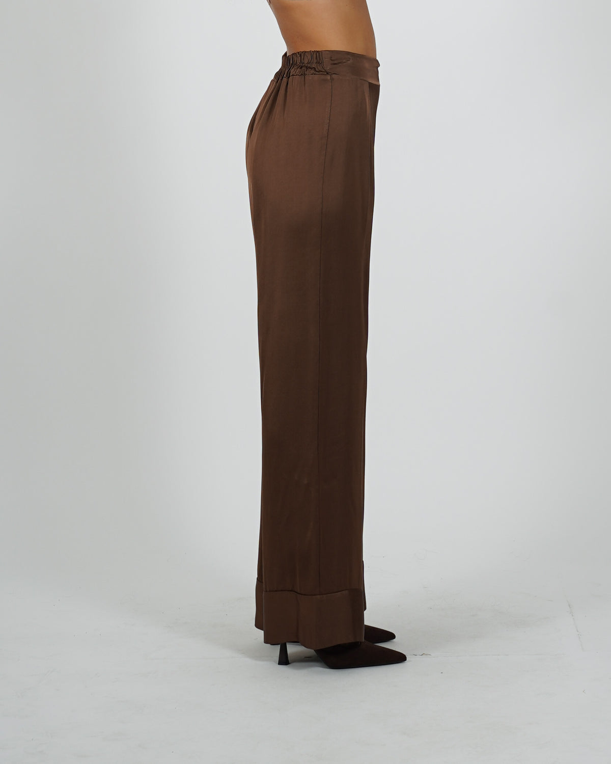 Pantaloni con baschina e gamba larga - Galante