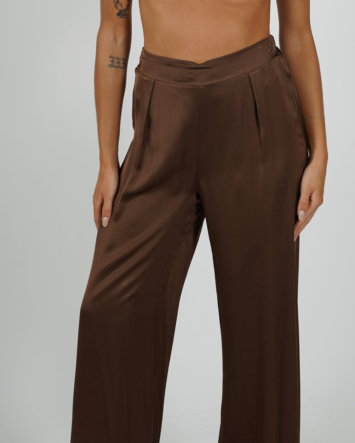 Pantaloni con baschina e gamba larga - Galante