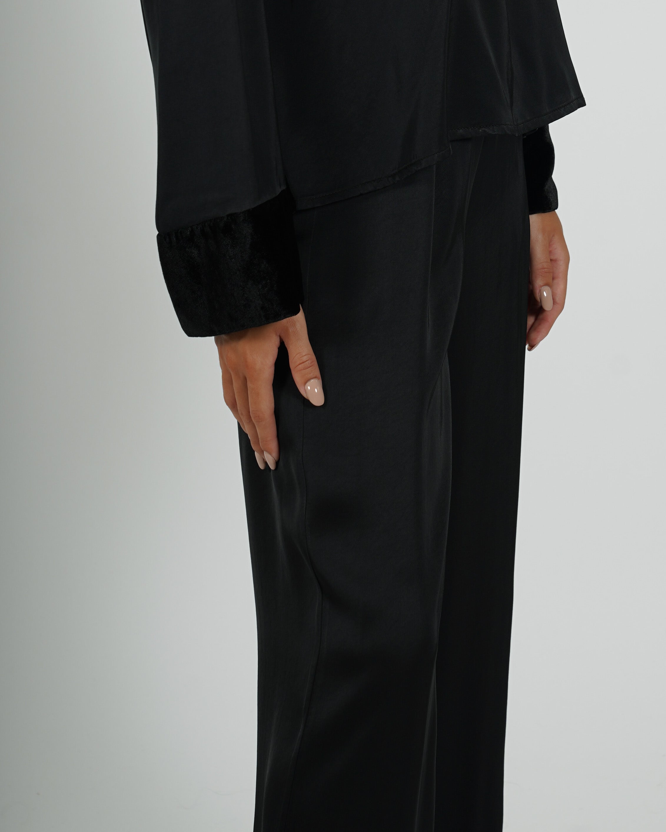 Blusa over manica lunga in raso - Solopaca