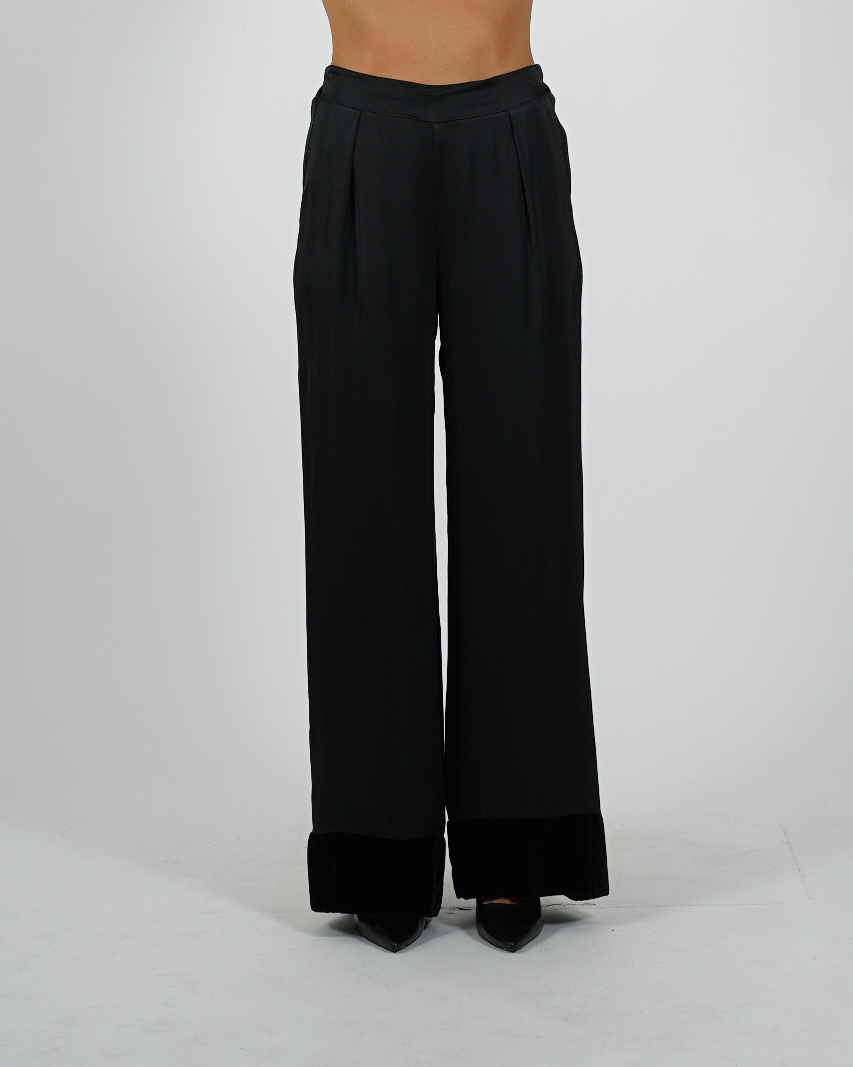 Pantaloni con baschina e gamba larga - Galante