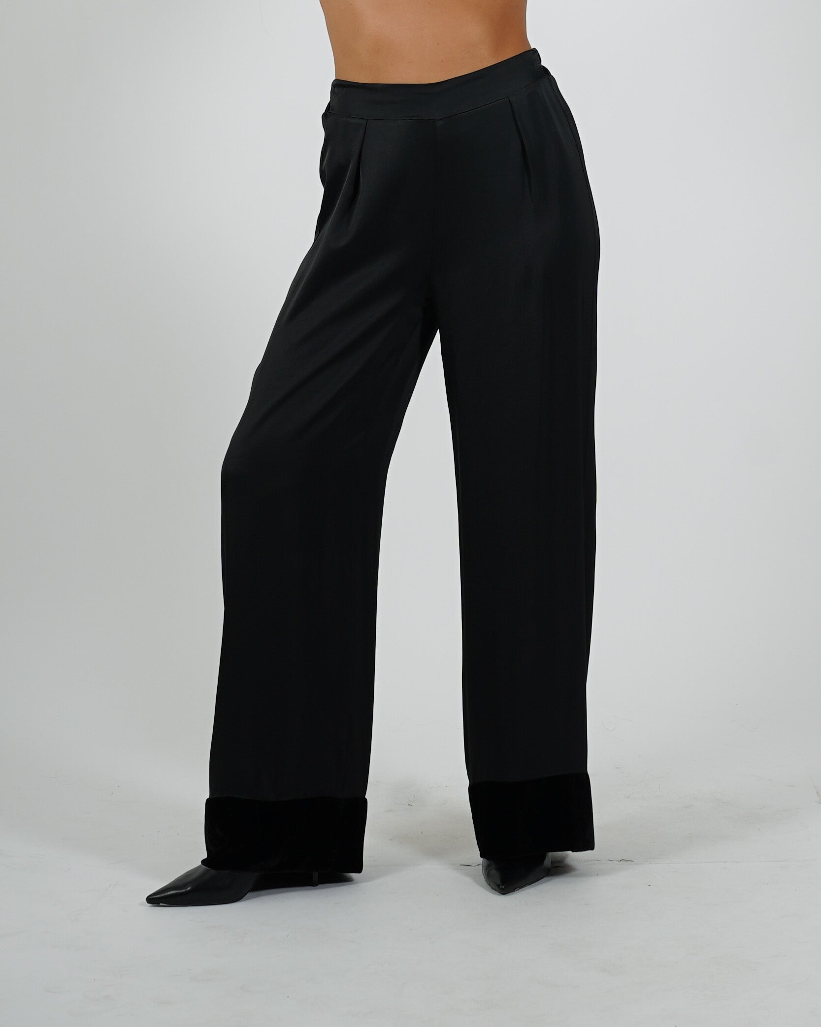 Pantaloni con baschina e gamba larga - Galante