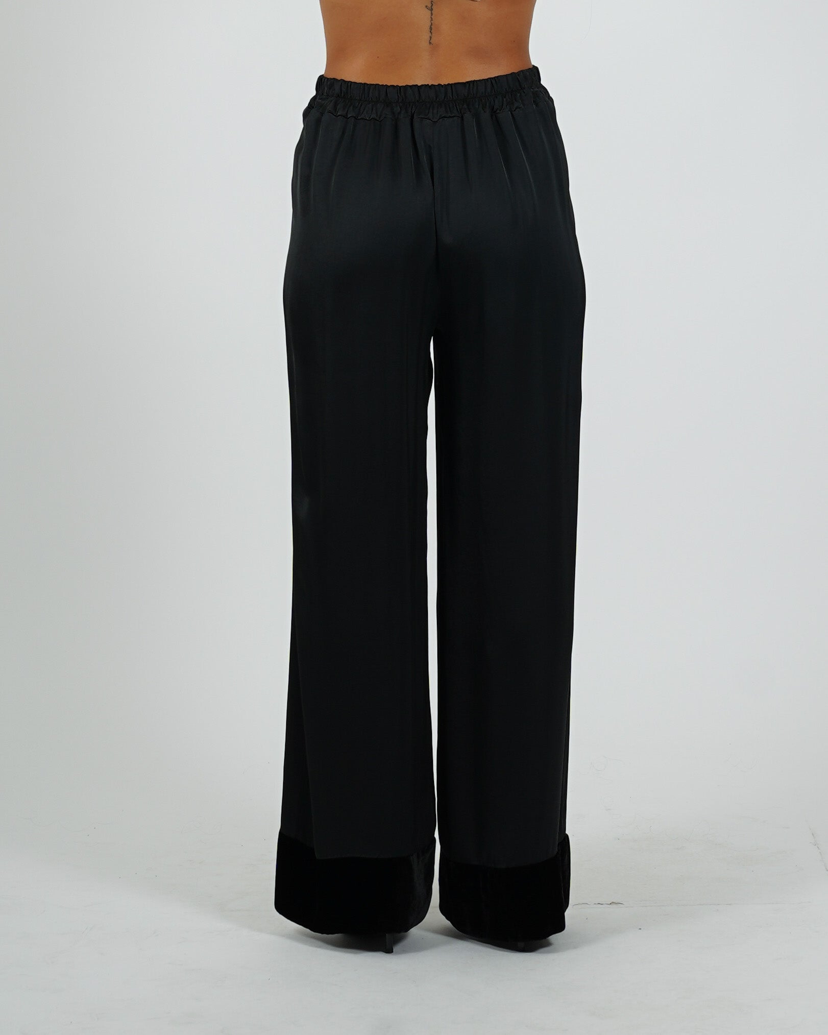 Pantaloni con baschina e gamba larga - Galante