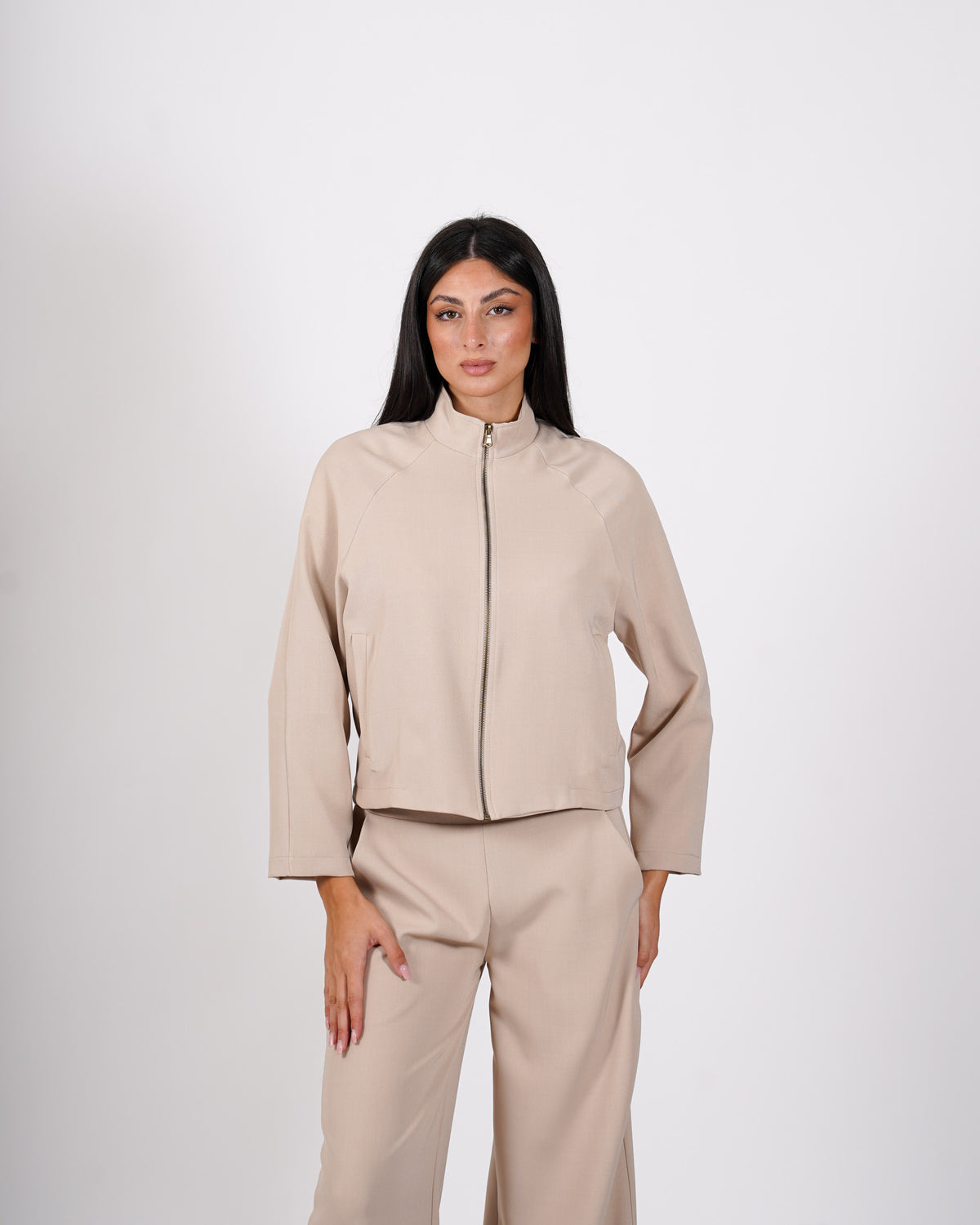 Giacca cropped con zip - Sannita