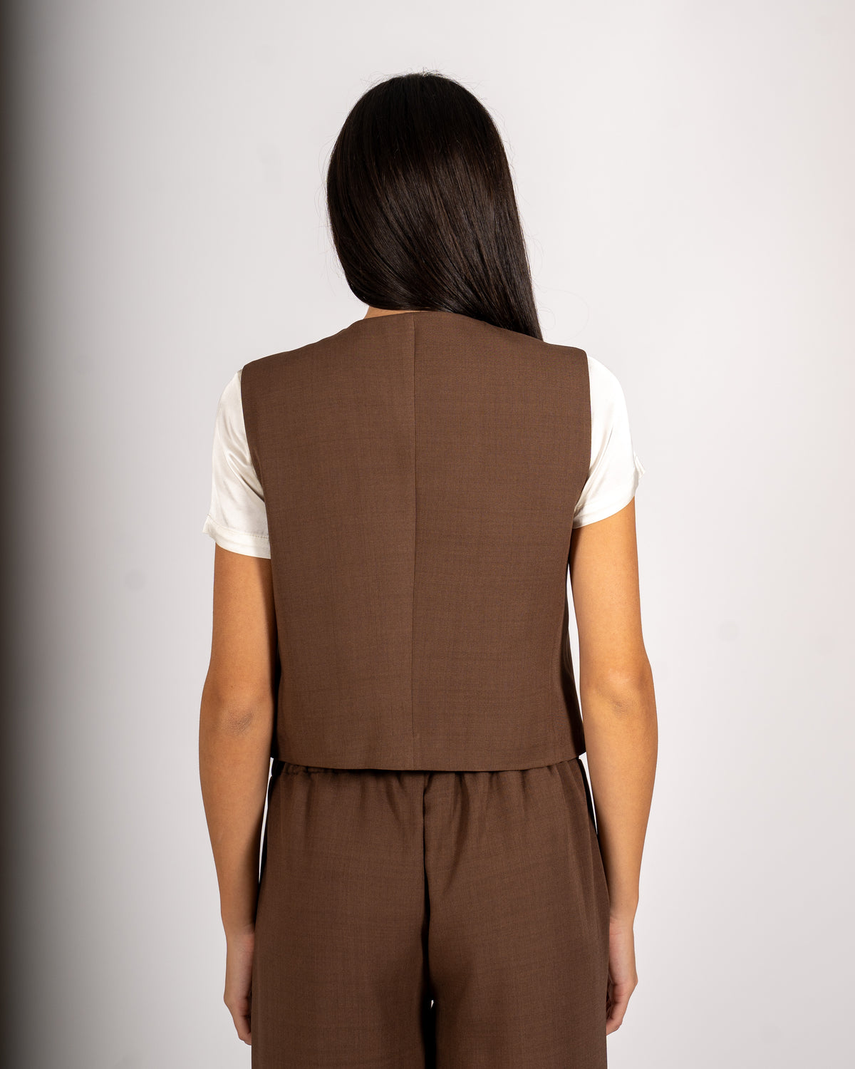 Gilet kimono cropped in frescolana - Balogan
