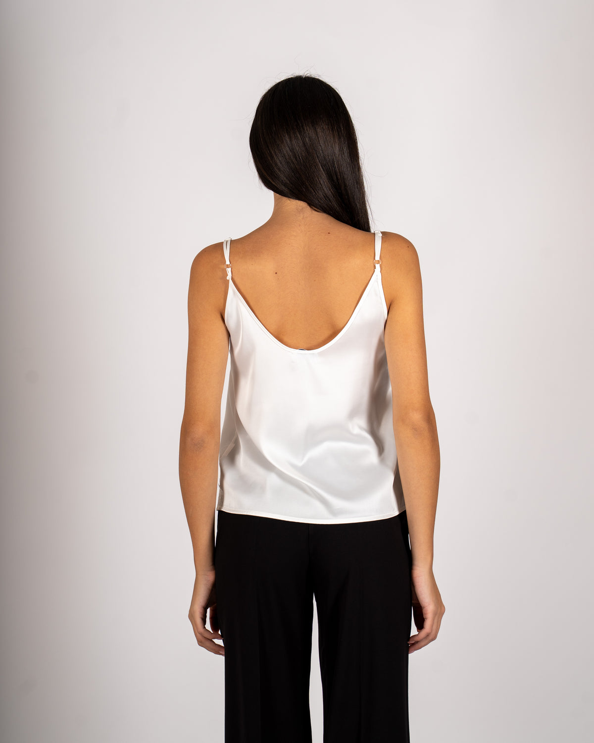 Top con pizzo macramè in mano raso - Appannata