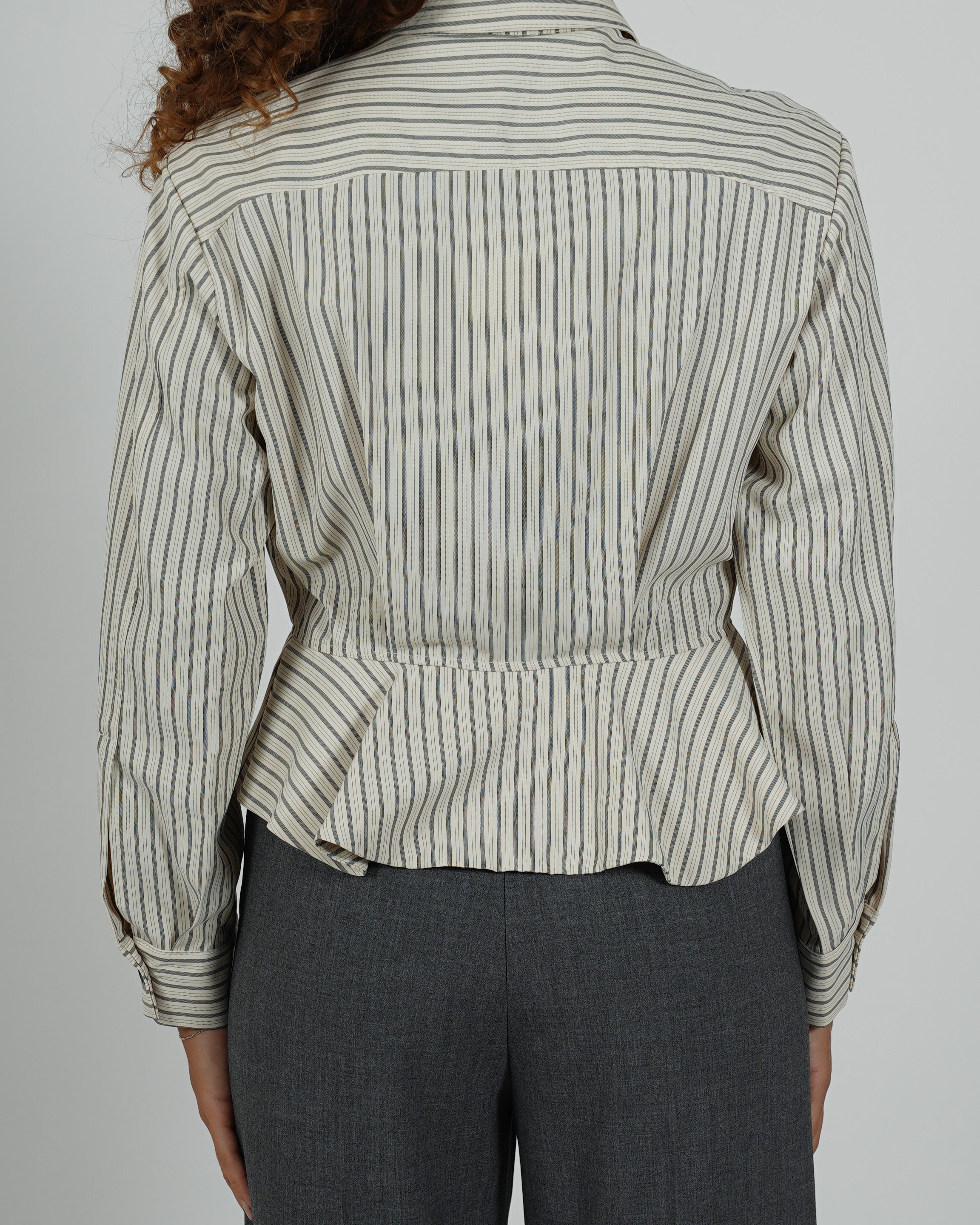 Camicia rigata con peplum - Bugiarda