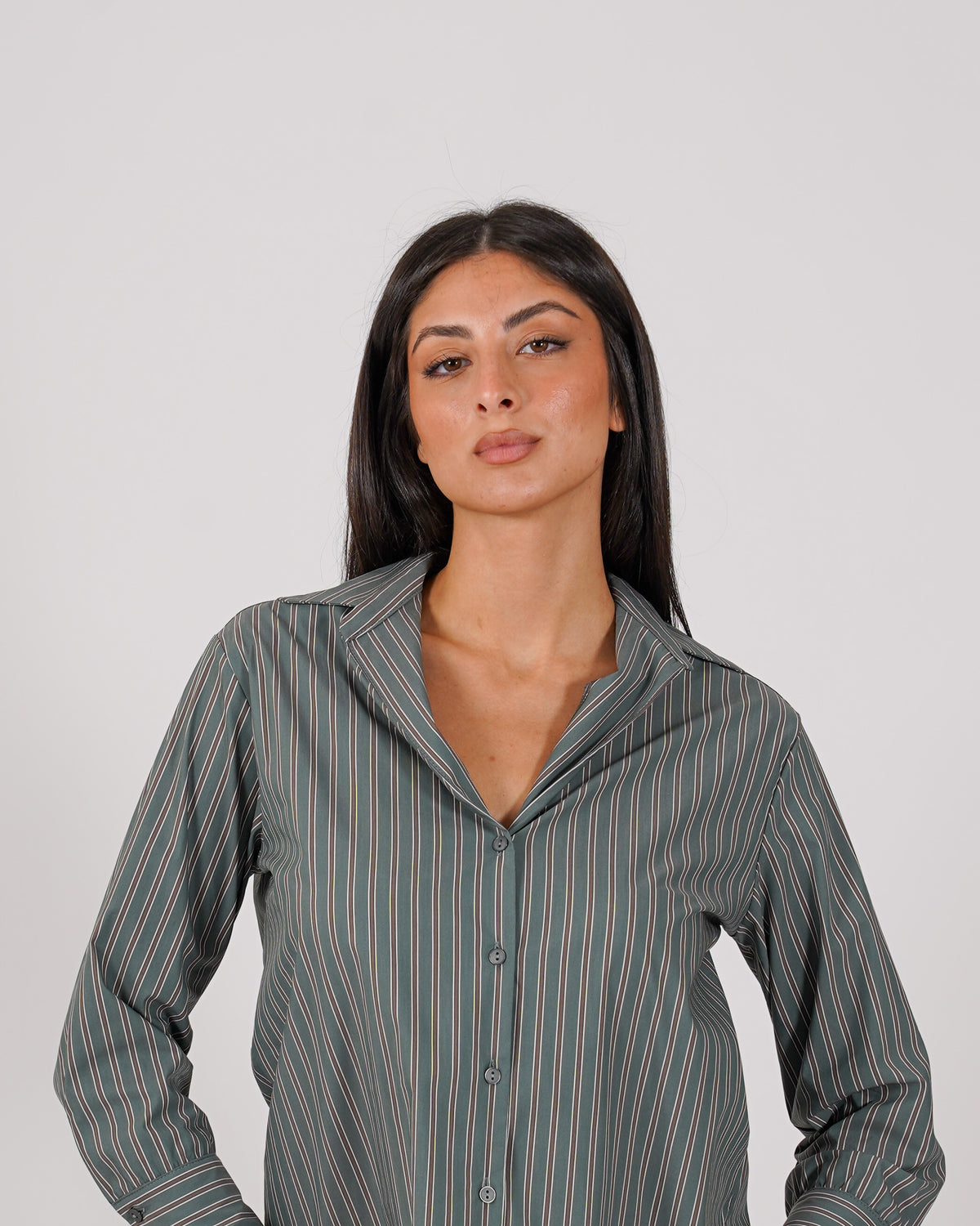 Camicia rigata in cotone - Leggera