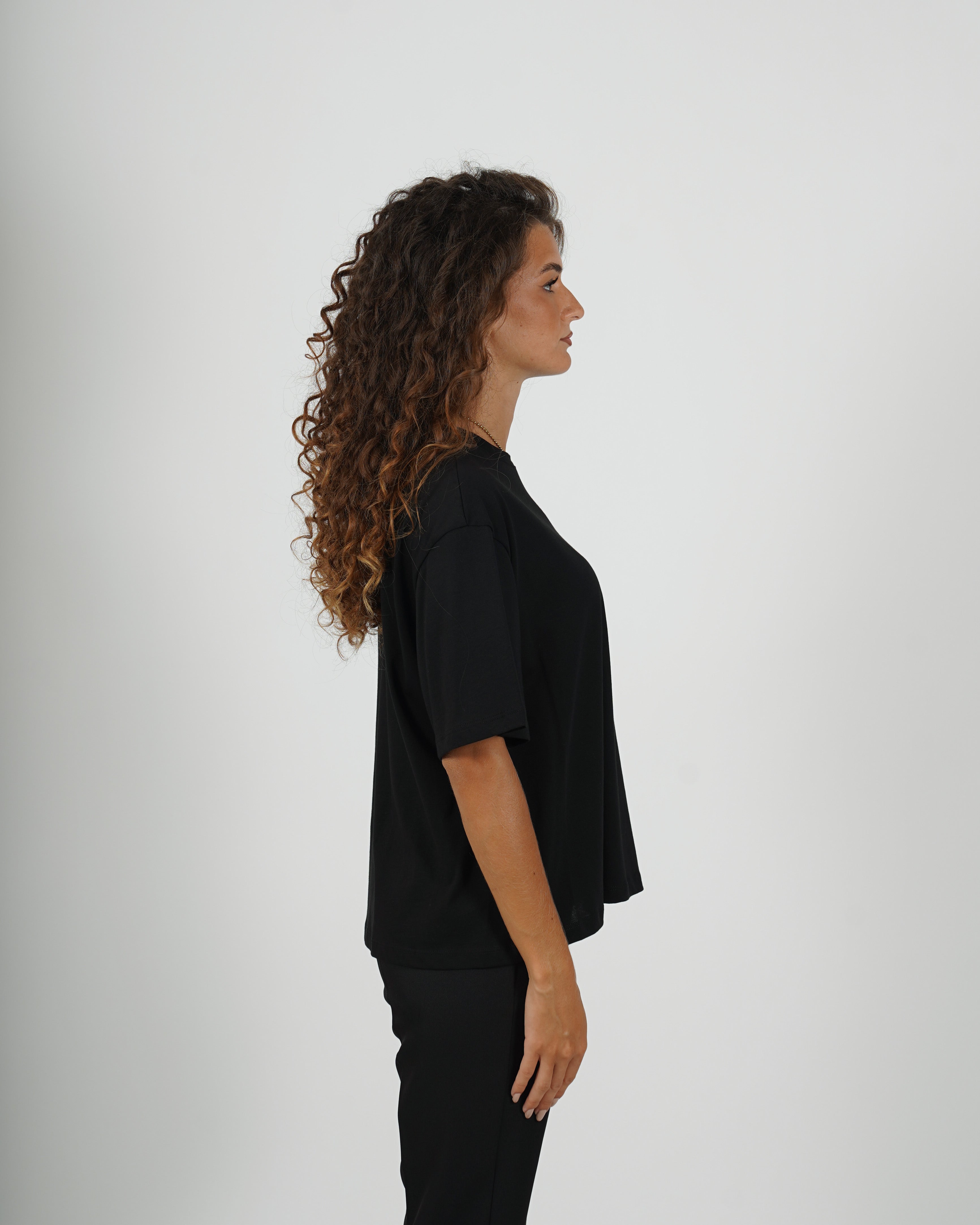 Shirt gircollo con tasca in pizzo macramè - Unica