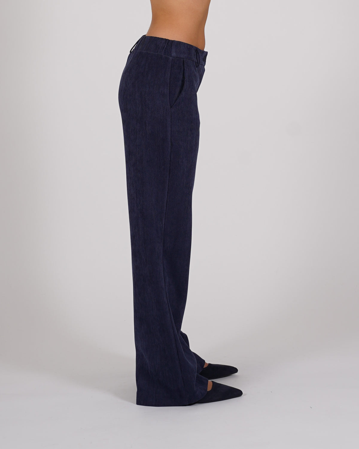 Pantaloni regular fit in mano velluo liscio - Abbazia