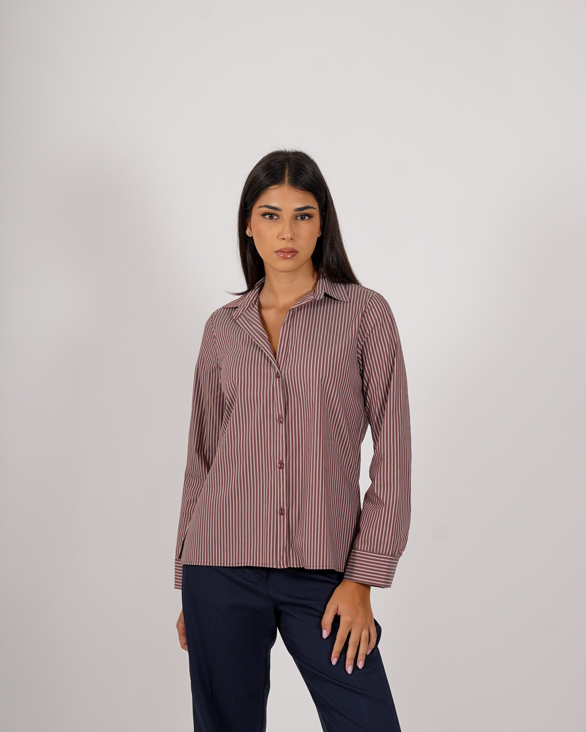 Camicia rigata manica lunga regular fit - Selenia