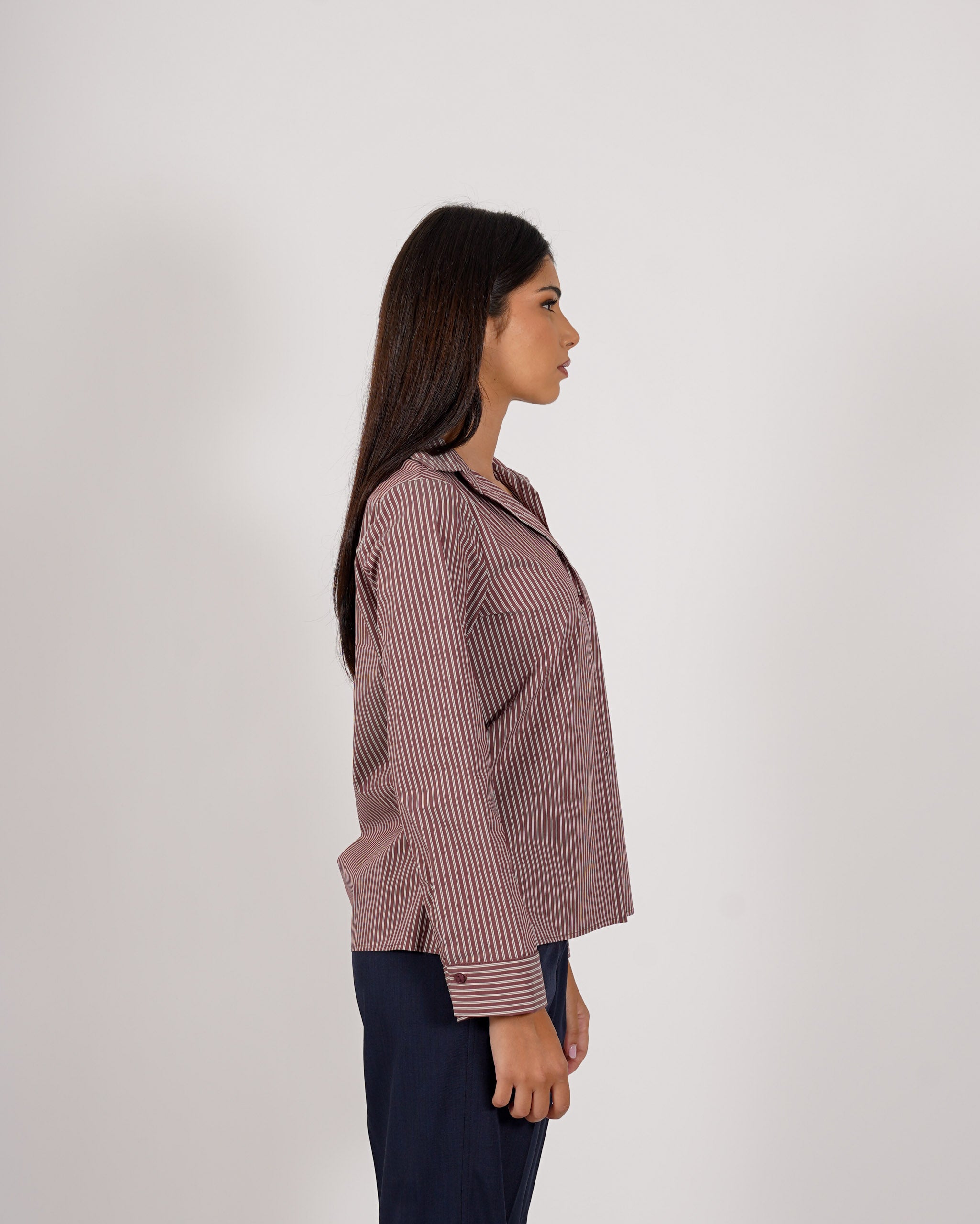 Camicia rigata manica lunga regular fit - Selenia