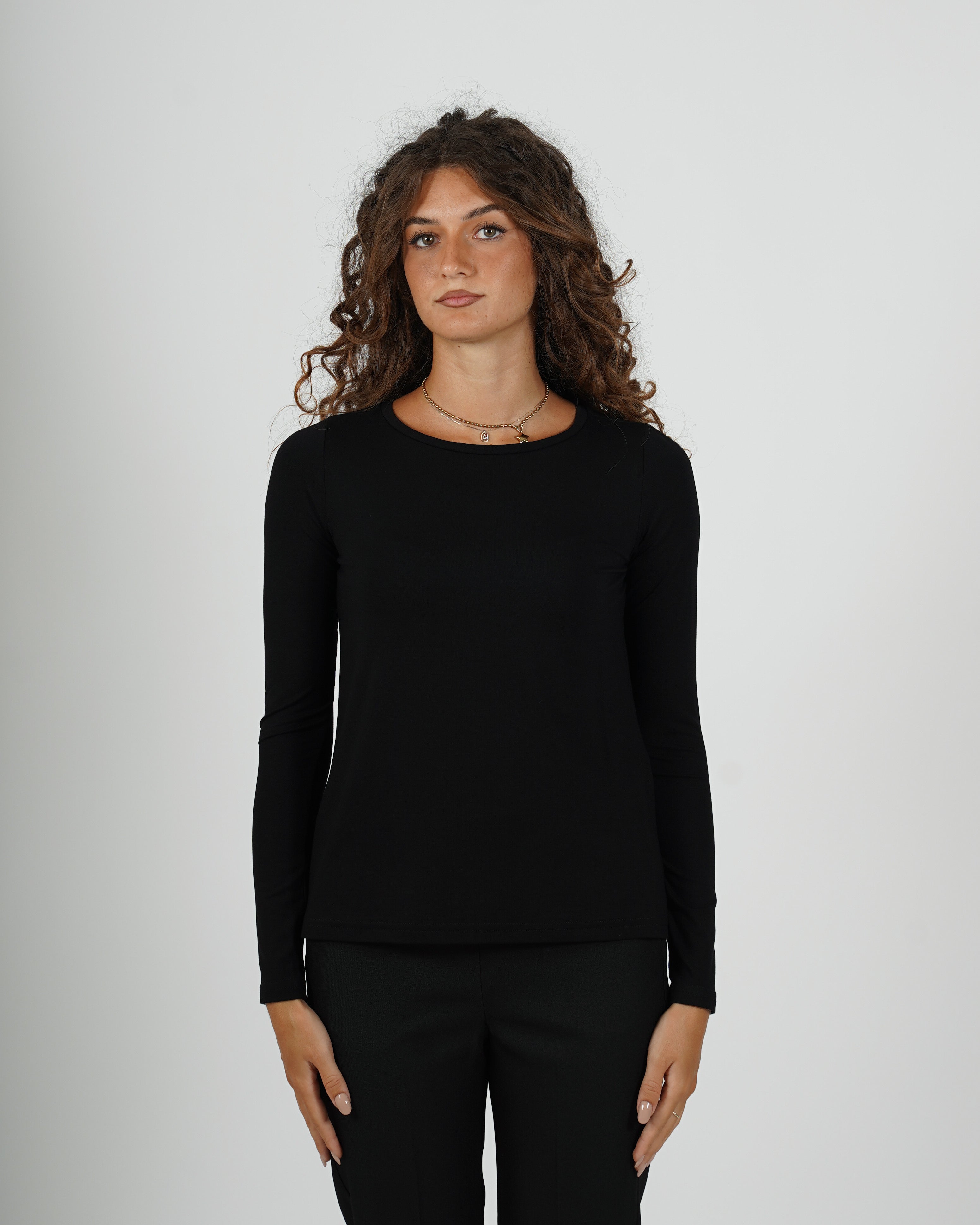 Shirt girocollo manica lunga in eco fibra - Dresda