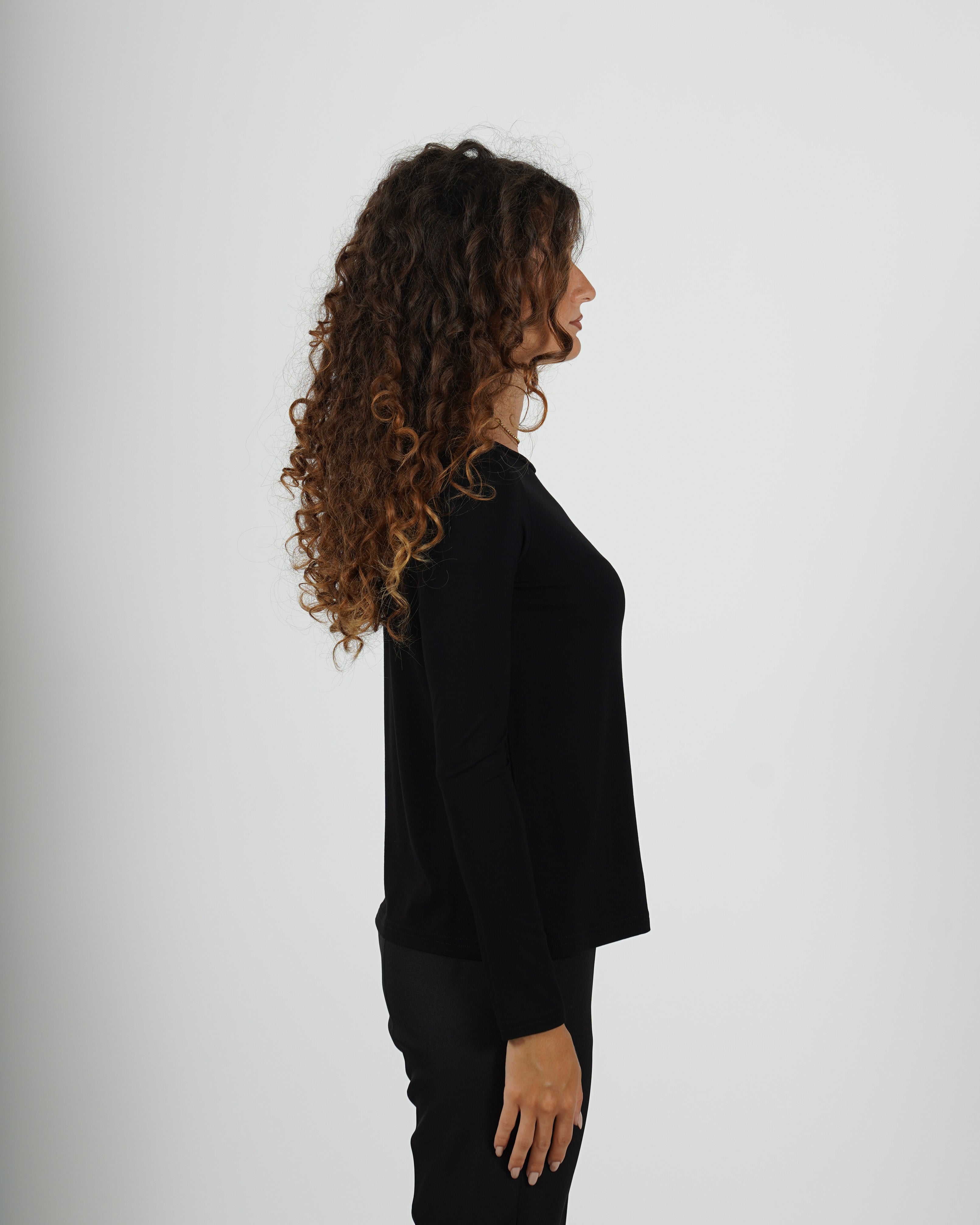 Shirt girocollo manica lunga in eco fibra - Dresda